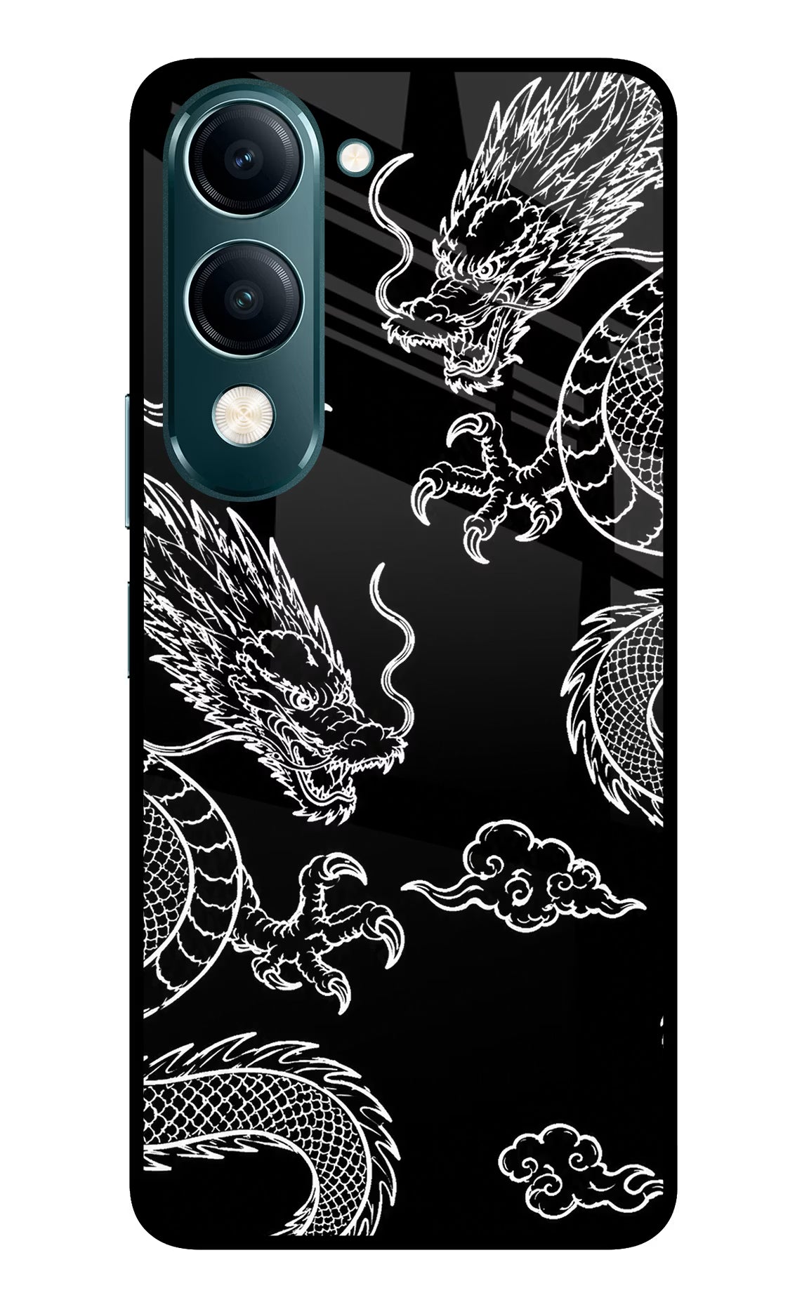 Twin Dragons Vivo Y19s 5G Glass Case - Twin Dragons Vivo Y19s 5G Glass Case Twin Dragons Vivo Y19s 5G Glass Case