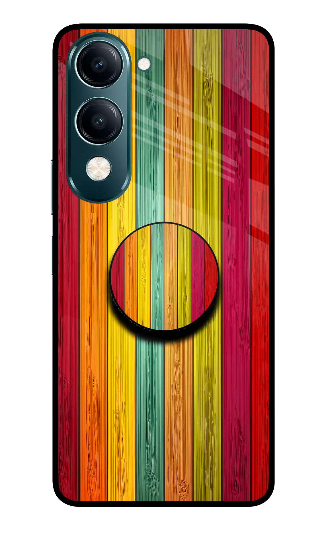 Multicolor Wooden Vivo Y19s 5G Pop Case - Multicolor Wooden Vivo Y19s 5G Pop Case by Casekaro Multicolor Wooden Vivo Y19s 5G Pop Case by Casekaro