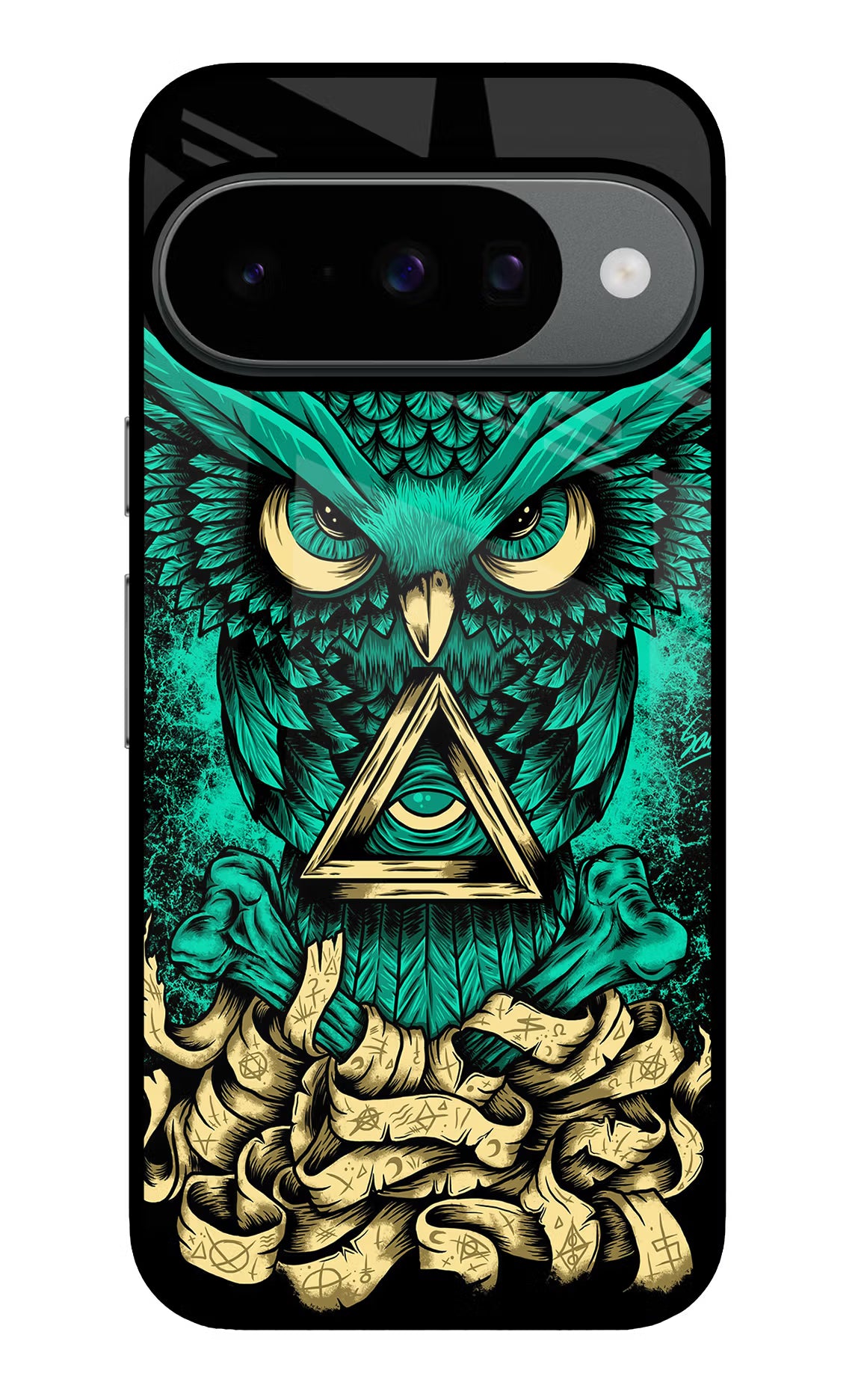 Green Owl Google Pixel 10 Back Cover - Green Owl Google Pixel 10 Glass Case Back Cover by Casekaro Green Owl Google Pixel 10 Glass Case Back Cover by Casekaro