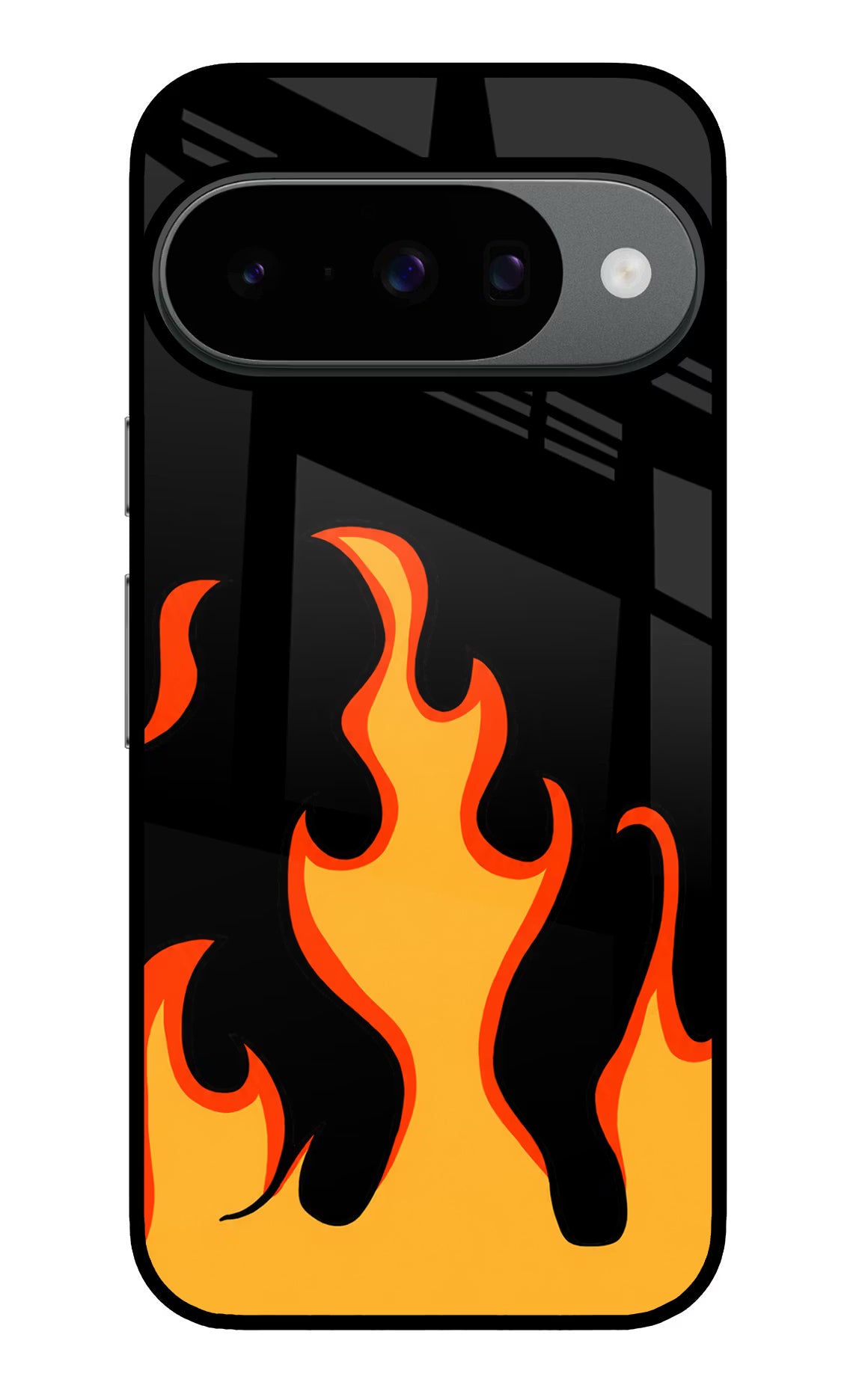 Fired Up – Black Google Pixel 10 Back Cover - Fired Up – Black Google Pixel 10 Glass Case Back Cover by Casekaro Fired Up – Black Google Pixel 10 Glass Case Back Cover by Casekaro