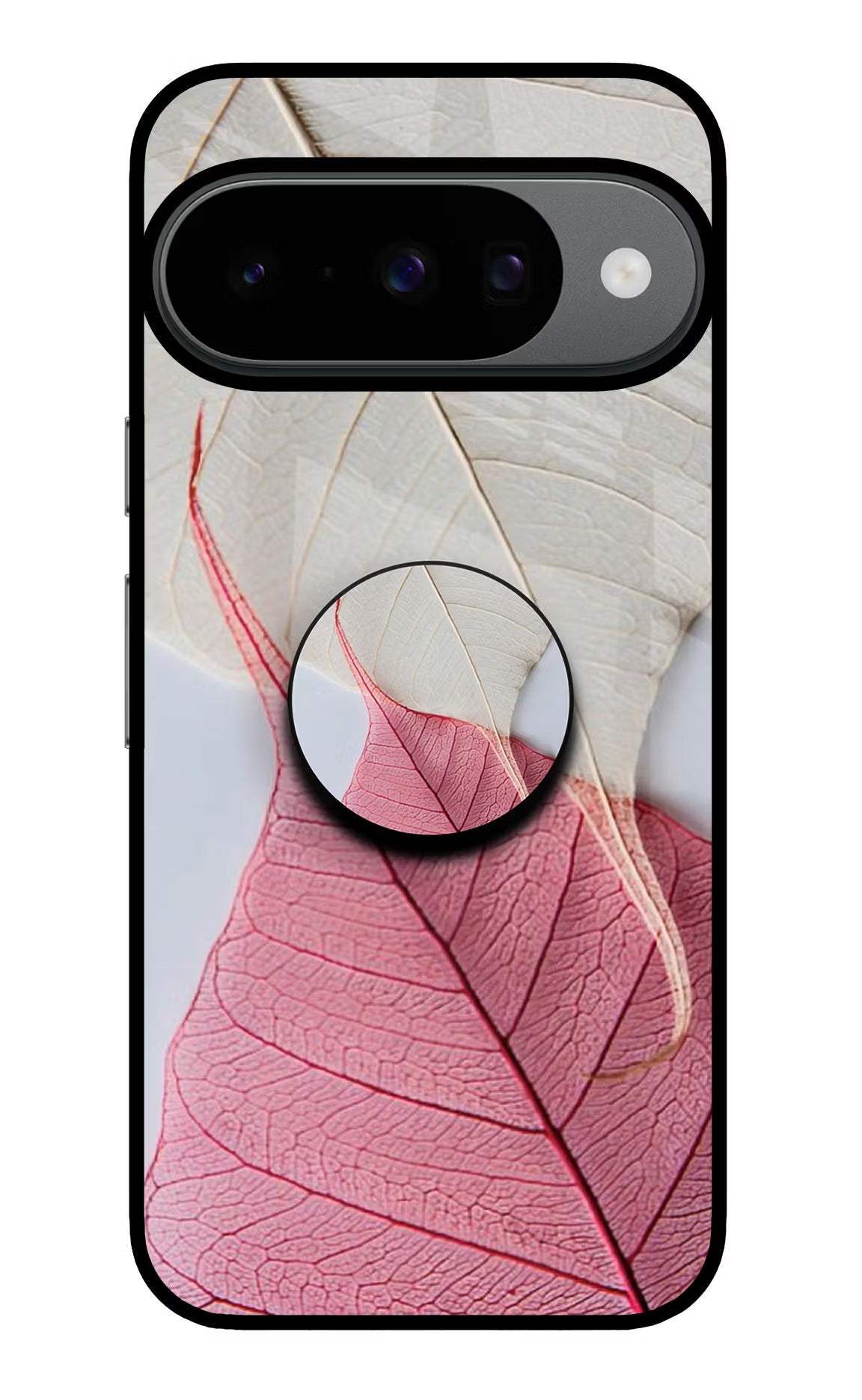 White Pink Leaf Google Pixel 10 Pop Case - White Pink Leaf Google Pixel 10 Pop Case by Casekaro White Pink Leaf Google Pixel 10 Pop Case by Casekaro