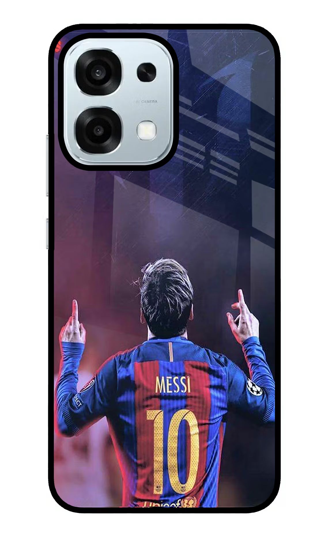 Messi Oppo F31 5G Back Cover - Messi Oppo F31 5G Glass Case Back Cover by Casekaro Messi Oppo F31 5G Glass Case Back Cover by Casekaro