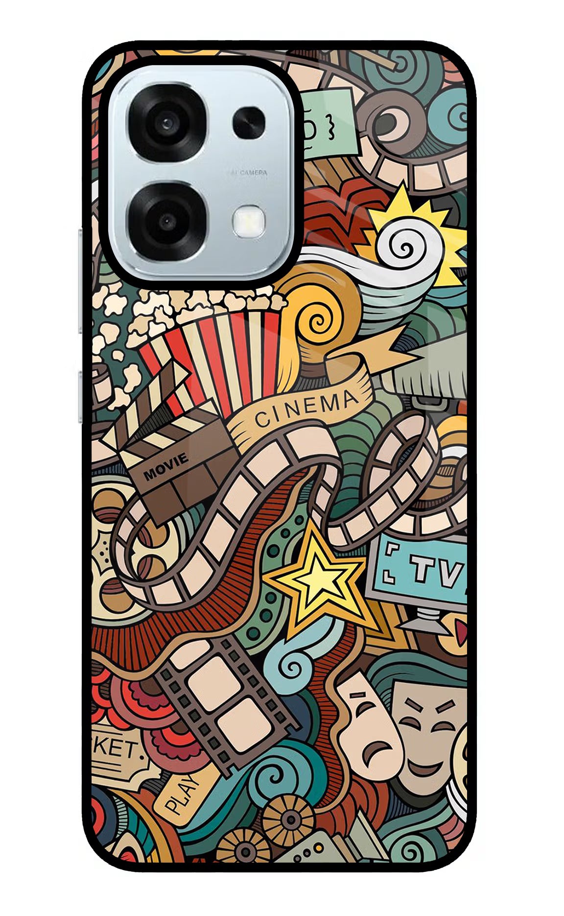 Cinema Abstract Oppo F31 5G Back Cover - Cinema Abstract Oppo F31 5G Glass Case Back Cover by Casekaro Cinema Abstract Oppo F31 5G Glass Case Back Cover by Casekaro