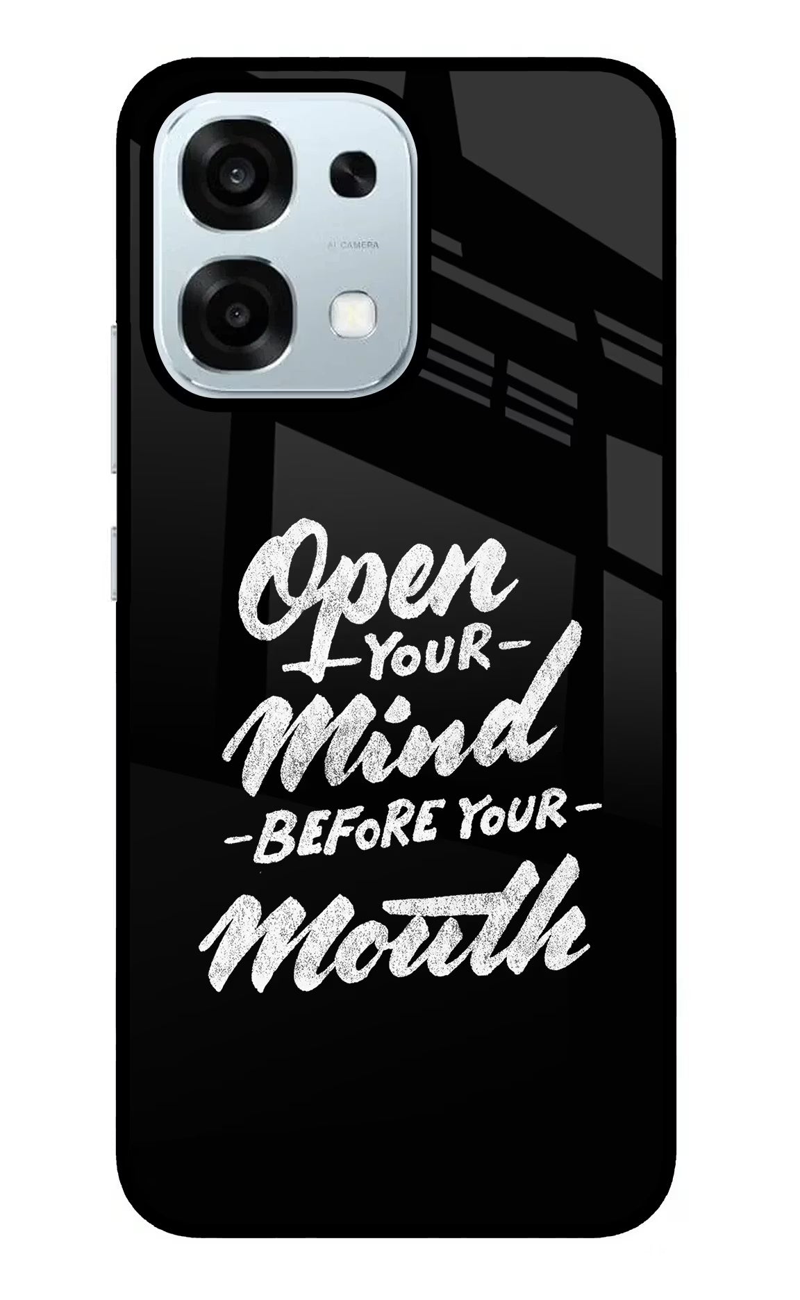 Open Your Mind Before Your Mouth Oppo F31 5G Back Cover - Open Your Mind Before Your Mouth Oppo F31 5G Glass Case Back Cover by Casekaro Open Your Mind Before Your Mouth Oppo F31 5G Glass Case Back Cover by Casekaro