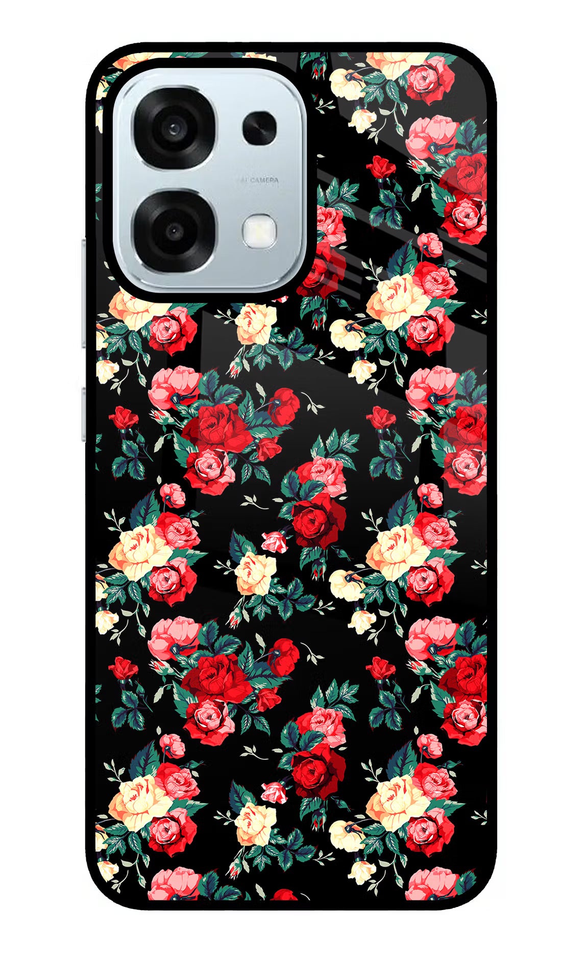 Rose Pattern Oppo F31 5G Glass Case - Rose Pattern Oppo F31 5G Glass Case Rose Pattern Oppo F31 5G Glass Case