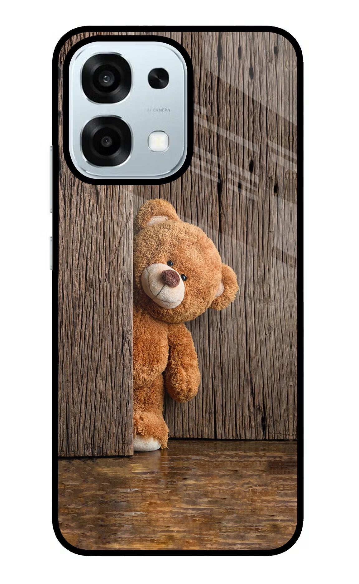 Teddy Wooden Oppo F31 5G Back Cover - Teddy Wooden Oppo F31 5G Glass Case Back Cover by Casekaro Teddy Wooden Oppo F31 5G Glass Case Back Cover by Casekaro