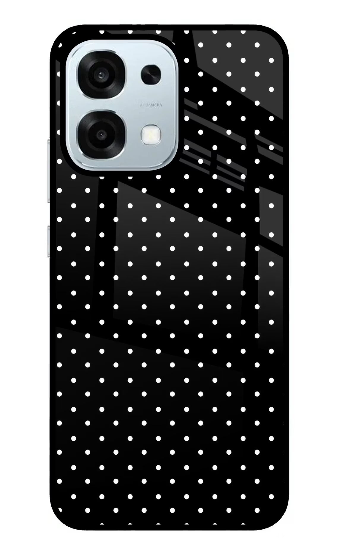 White Dots Oppo F31 5G Back Cover - White Dots Oppo F31 5G Glass Case Back Cover by Casekaro White Dots Oppo F31 5G Glass Case Back Cover by Casekaro