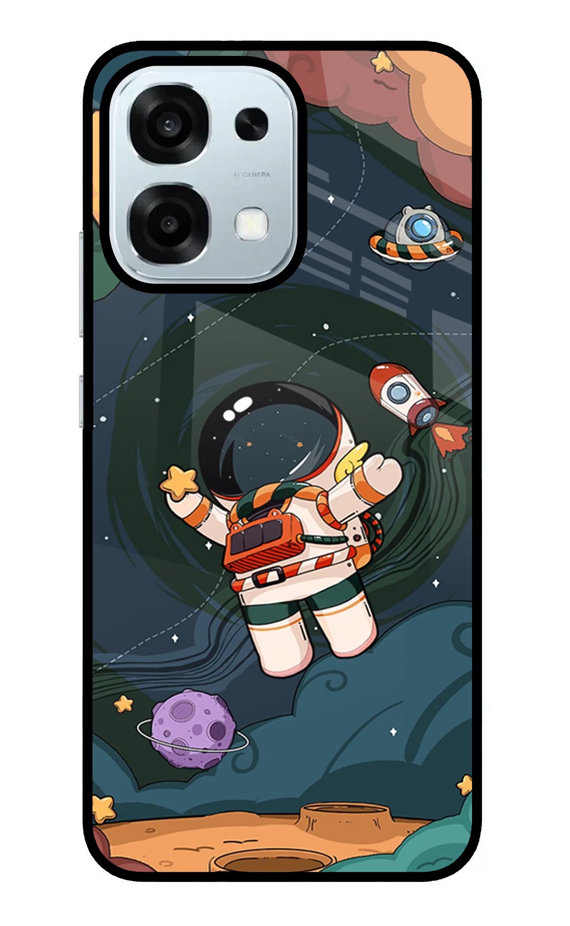 Cartoon Astronaut Oppo F31 5G Glass Case - Cartoon Astronaut Oppo F31 5G Glass Case Cartoon Astronaut Oppo F31 5G Glass Case