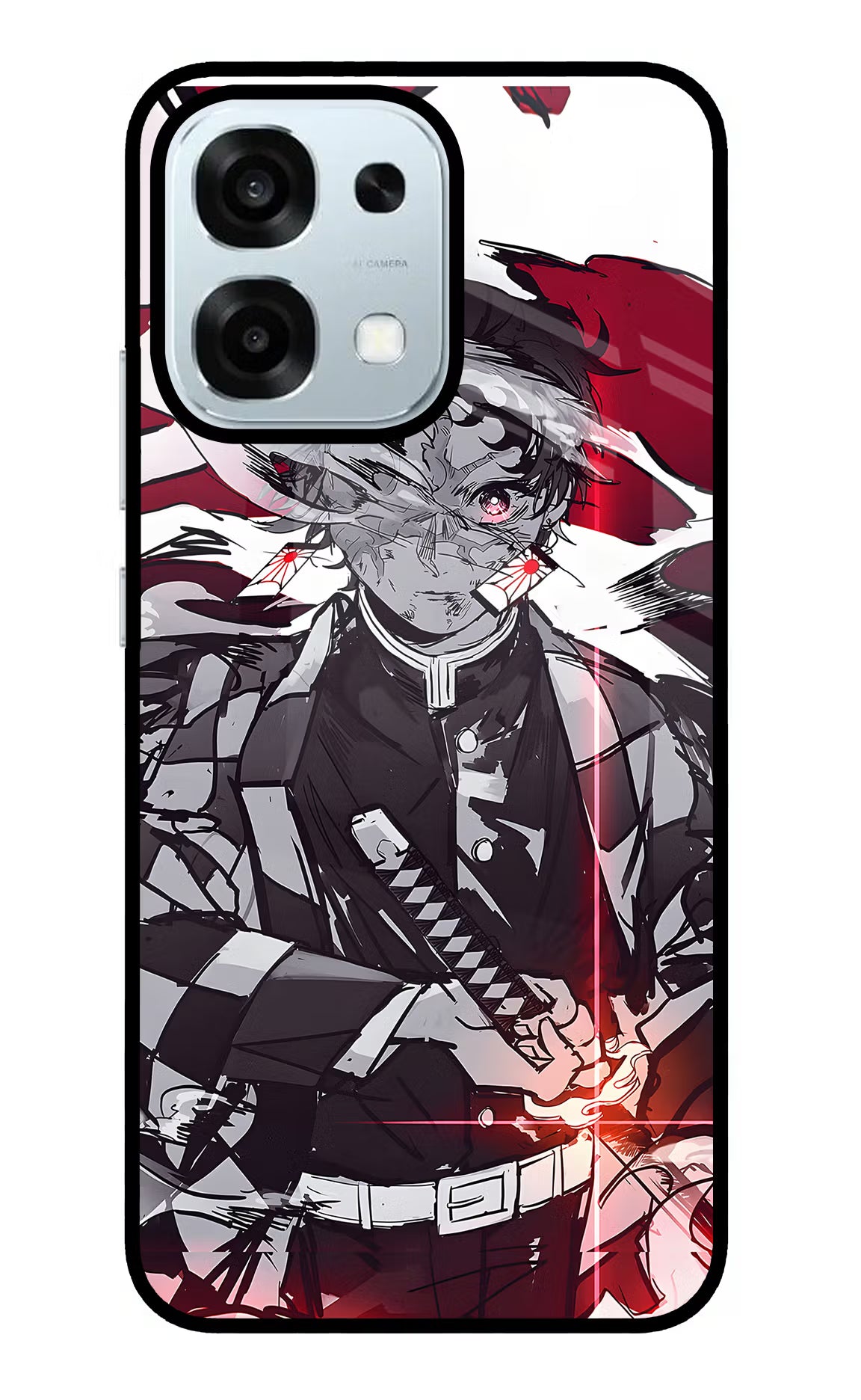 Demon Slayer Oppo F31 5G Glass Case - Demon Slayer Oppo F31 5G Glass Case Demon Slayer Oppo F31 5G Glass Case