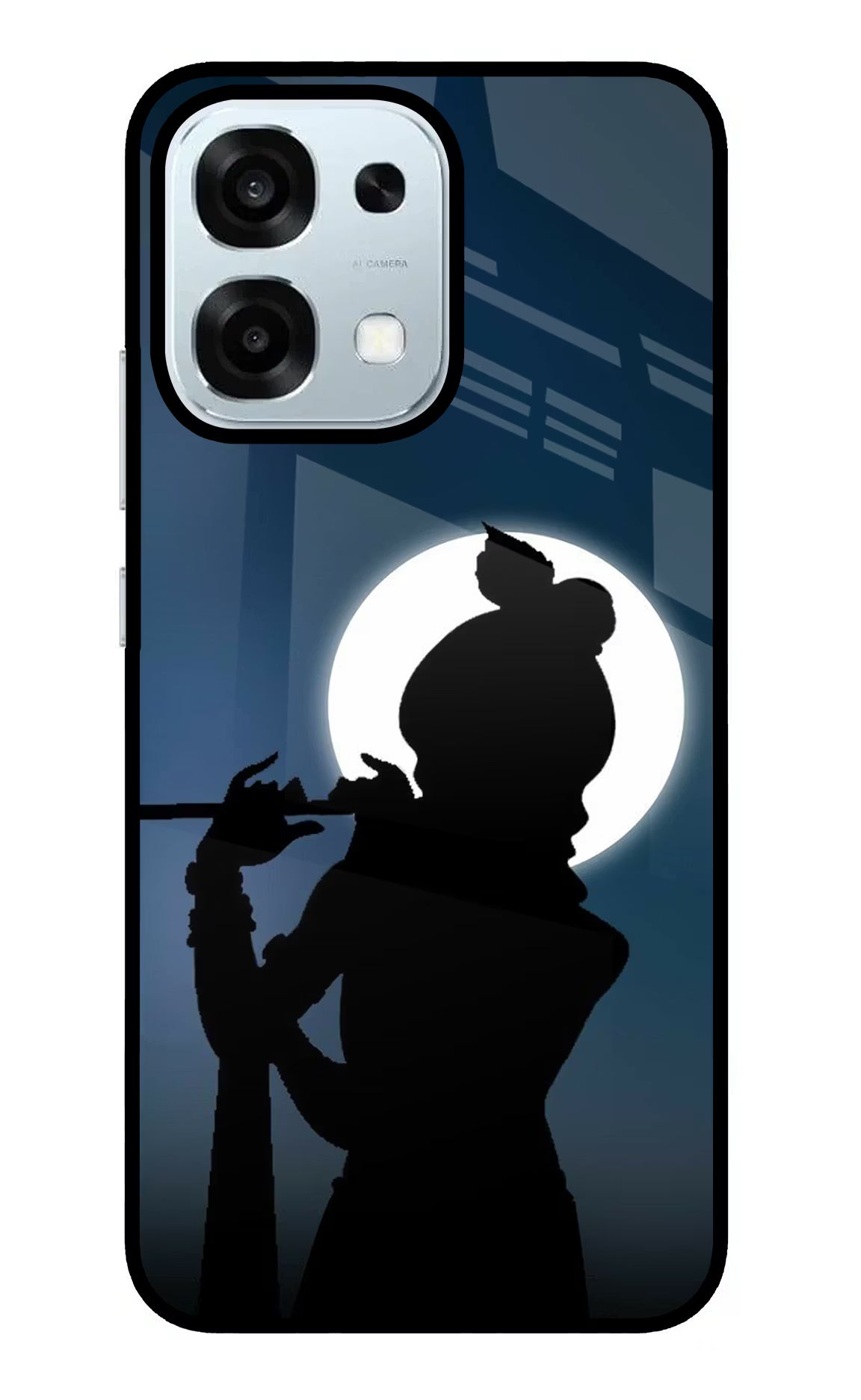 Shri Krishna Silhouette Oppo F31 5G Back Cover - Shri Krishna Silhouette Oppo F31 5G Glass Case Back Cover by Casekaro Shri Krishna Silhouette Oppo F31 5G Glass Case Back Cover by Casekaro