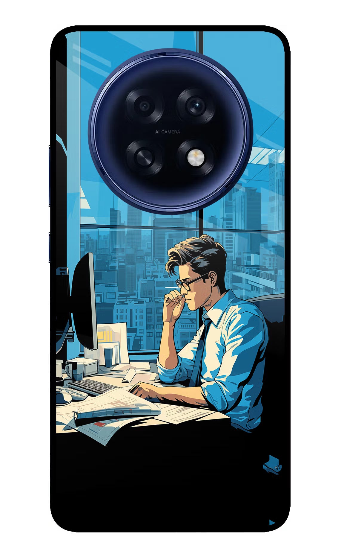 Focused Hustler (AI Generated) Oppo F31 Pro Plus 5G Back Cover - Focused Hustler (AI Generated) Oppo F31 Pro Plus 5G Glass Case Back Cover by Casekaro Focused Hustler (AI Generated) Oppo F31 Pro Plus 5G Glass Case Back Cover by Casekaro