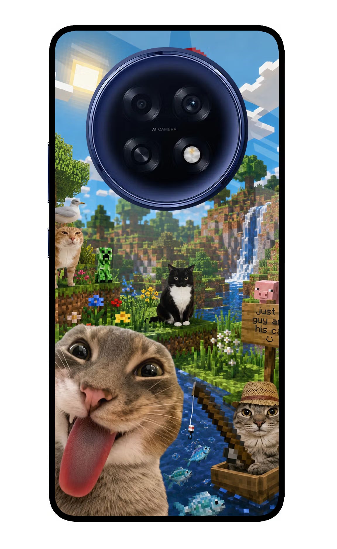 Minecraft Cat Chaos Oppo F31 Pro Plus 5G Glass Case - Minecraft Cat Chaos Oppo F31 Pro Plus 5G Glass Case Minecraft Cat Chaos Oppo F31 Pro Plus 5G Glass Case