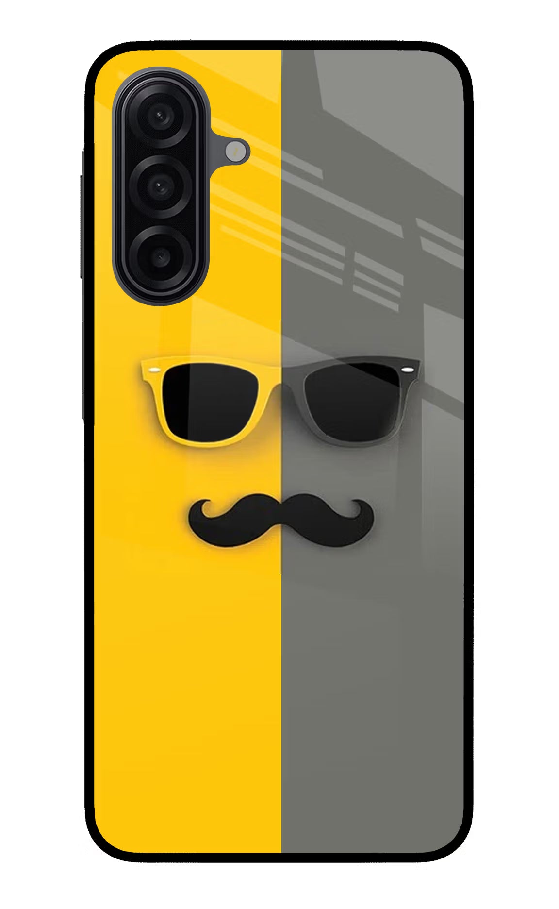 Sunglasses with Mustache Samsung A17 5G Back Cover - Sunglasses with Mustache Samsung A17 5G Glass Case Back Cover by Casekaro Sunglasses with Mustache Samsung A17 5G Glass Case Back Cover by Casekaro