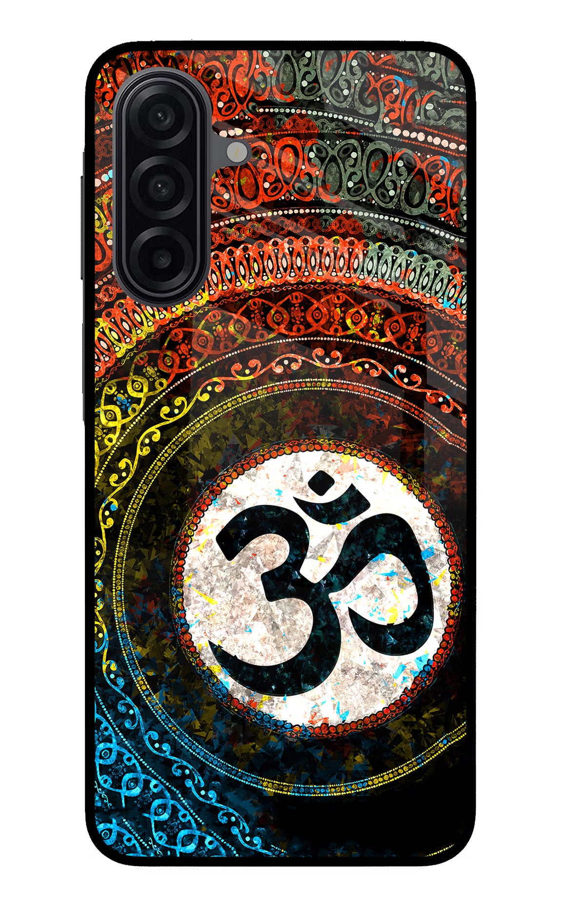 Om Cultural Samsung A17 5G Back Cover - Om Cultural Samsung A17 5G Glass Case Back Cover by Casekaro Om Cultural Samsung A17 5G Glass Case Back Cover by Casekaro