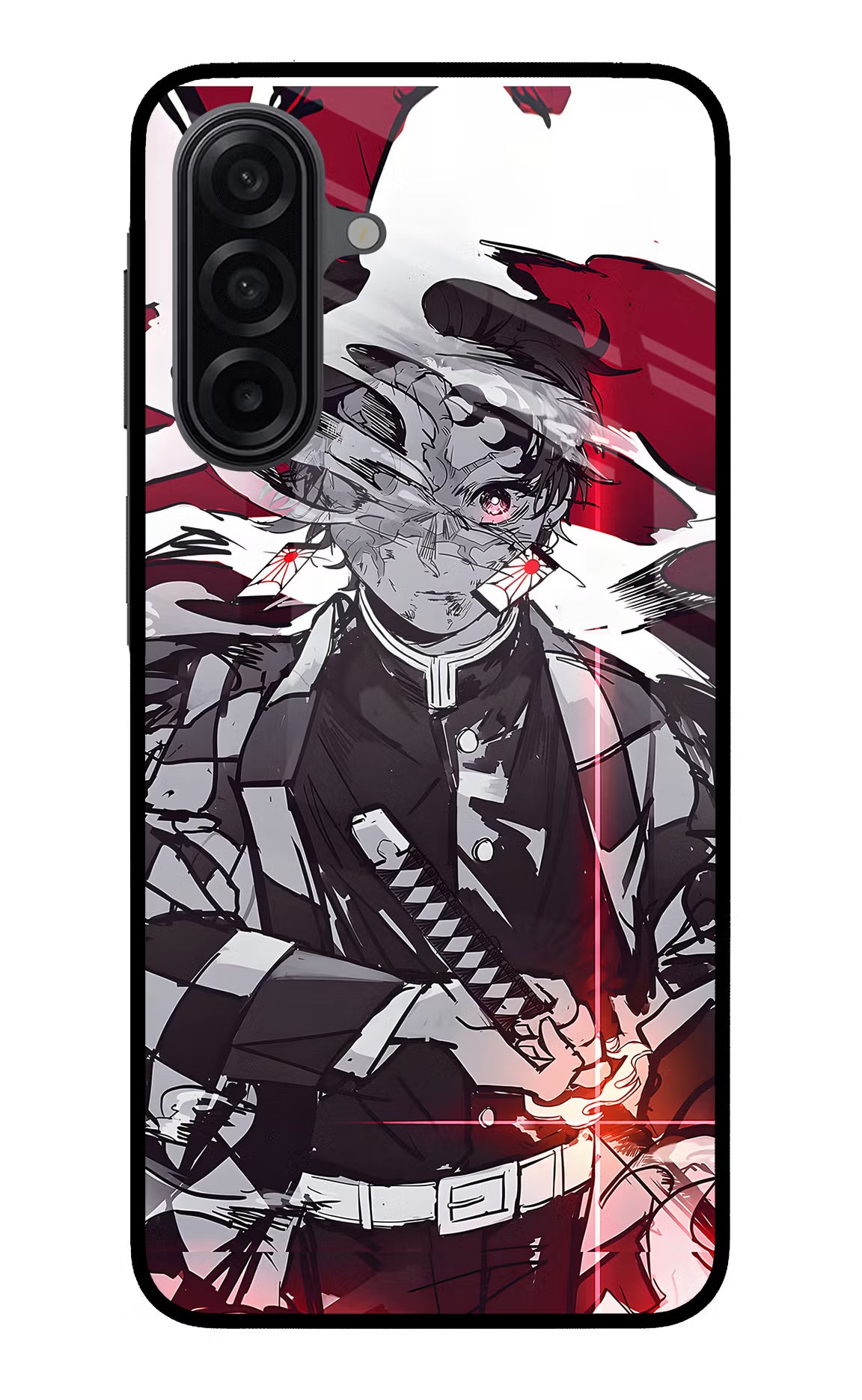 Demon Slayer Samsung A17 5G Back Cover - Demon Slayer Samsung A17 5G Glass Case Back Cover by Casekaro Demon Slayer Samsung A17 5G Glass Case Back Cover by Casekaro