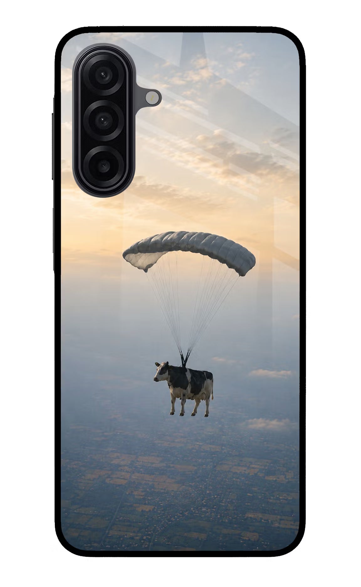 Skydiving Cow Samsung A17 5G Glass Case - Skydiving Cow Samsung A17 5G Glass Case Skydiving Cow Samsung A17 5G Glass Case