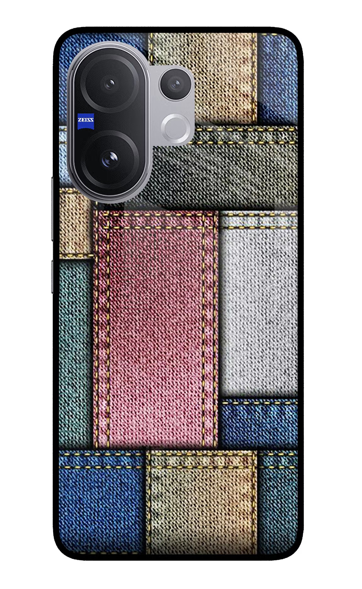 Multicolor Jeans Vivo V60 5G Glass Case - Multicolor Jeans Vivo V60 5G Glass Case Multicolor Jeans Vivo V60 5G Glass Case