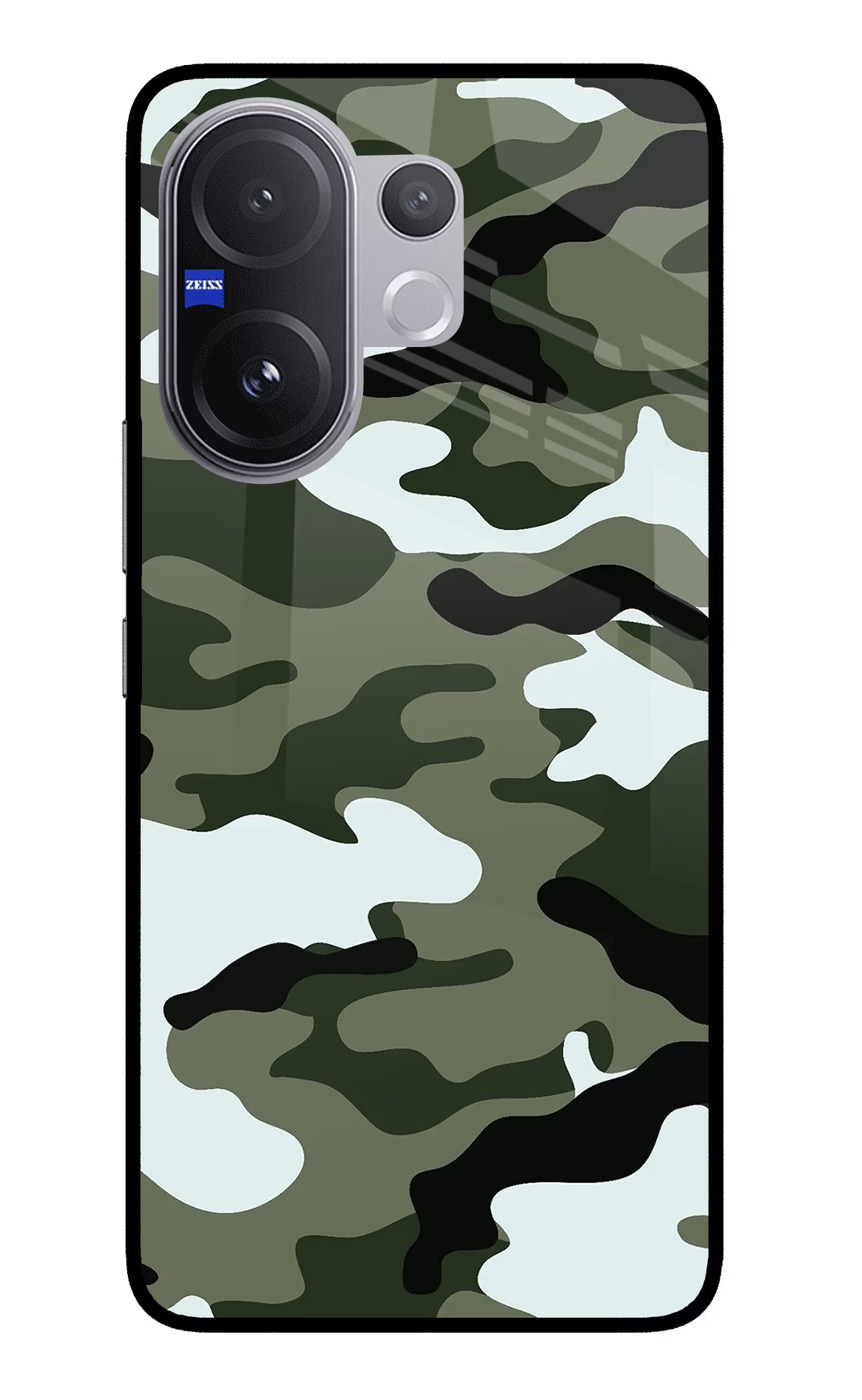 Camouflage Vivo V60 5G Back Cover - Camouflage Vivo V60 5G Glass Case Back Cover by Casekaro Camouflage Vivo V60 5G Glass Case Back Cover by Casekaro