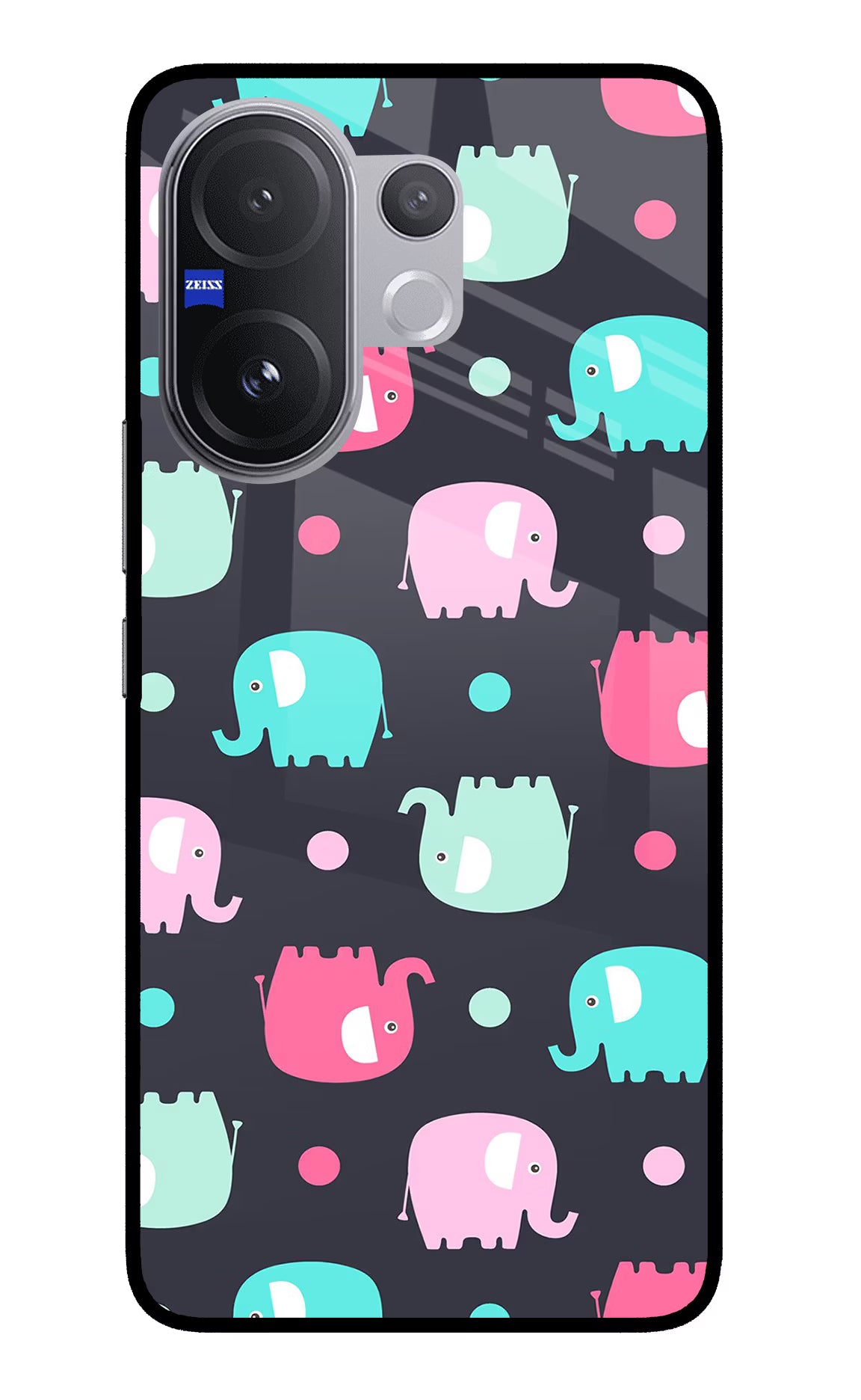 Elephants Vivo V60 5G Glass Case - Elephants Vivo V60 5G Glass Case Elephants Vivo V60 5G Glass Case