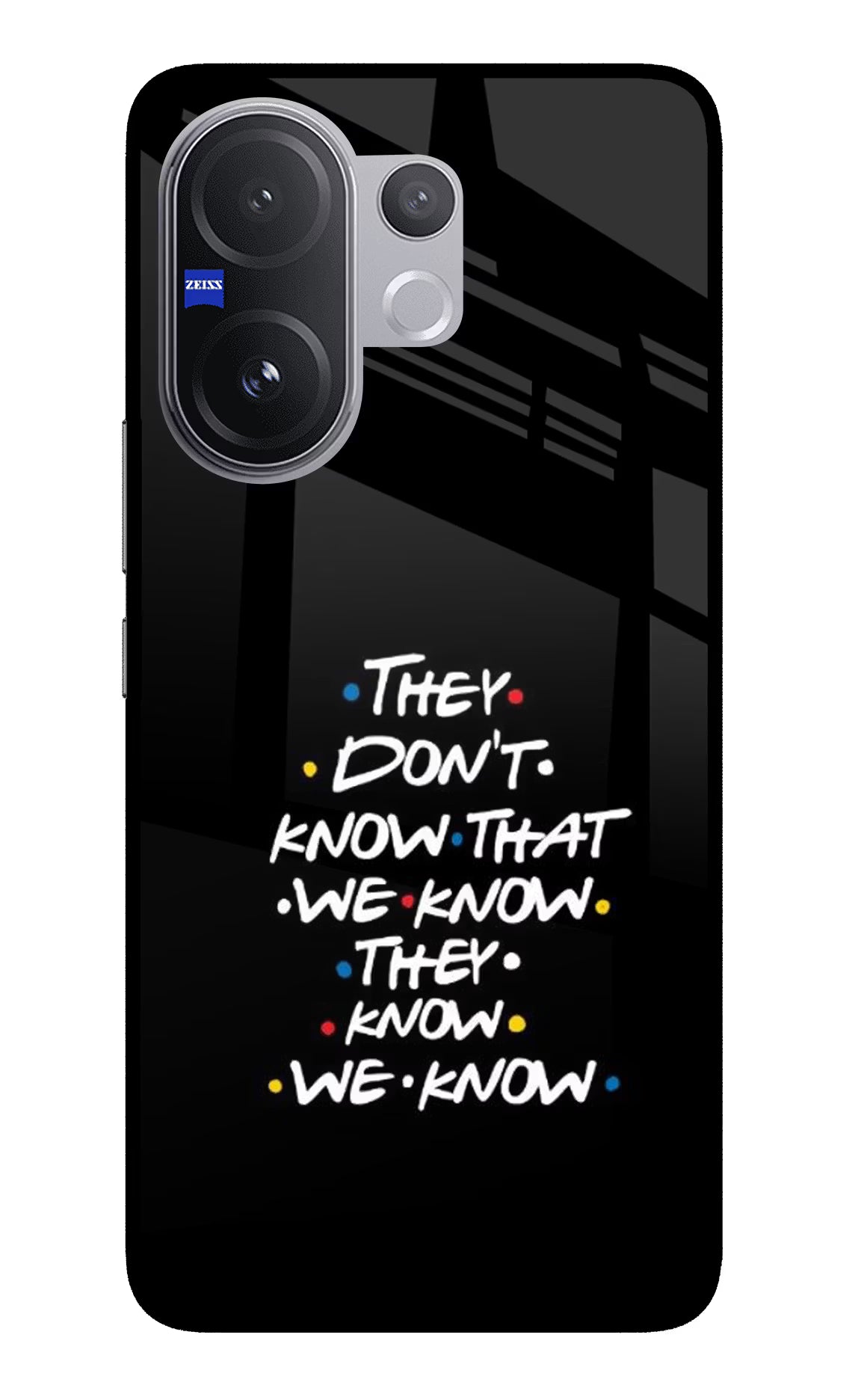 FRIENDS Dialogue Vivo V60 5G Back Cover - FRIENDS Dialogue Vivo V60 5G Glass Case Back Cover by Casekaro FRIENDS Dialogue Vivo V60 5G Glass Case Back Cover by Casekaro