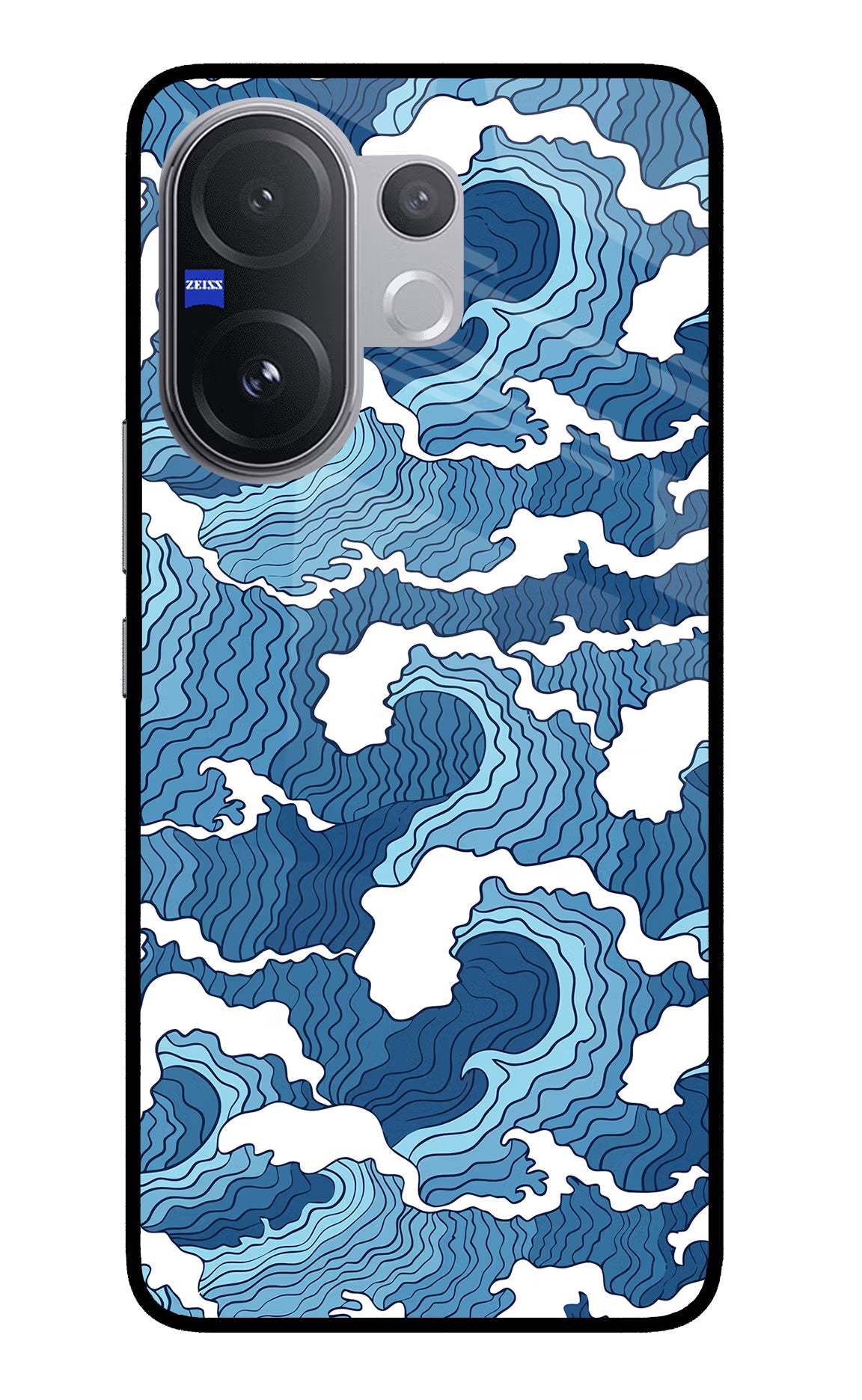 Blue Waves Vivo V60 5G Glass Case - Blue Waves Vivo V60 5G Glass Case Blue Waves Vivo V60 5G Glass Case