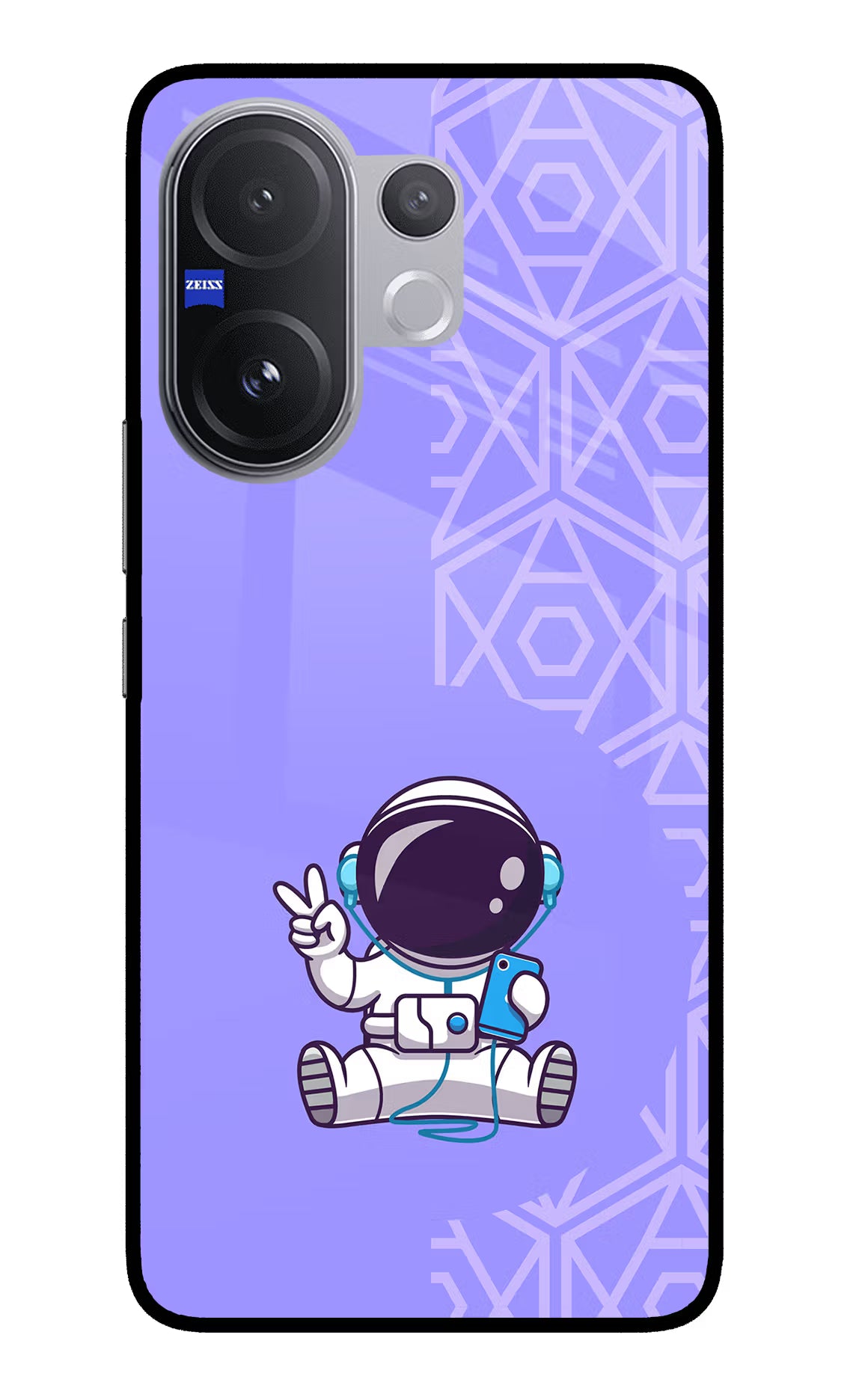 Cute Astronaut Chilling Vivo V60 5G Back Cover - Cute Astronaut Chilling Vivo V60 5G Glass Case Back Cover by Casekaro Cute Astronaut Chilling Vivo V60 5G Glass Case Back Cover by Casekaro
