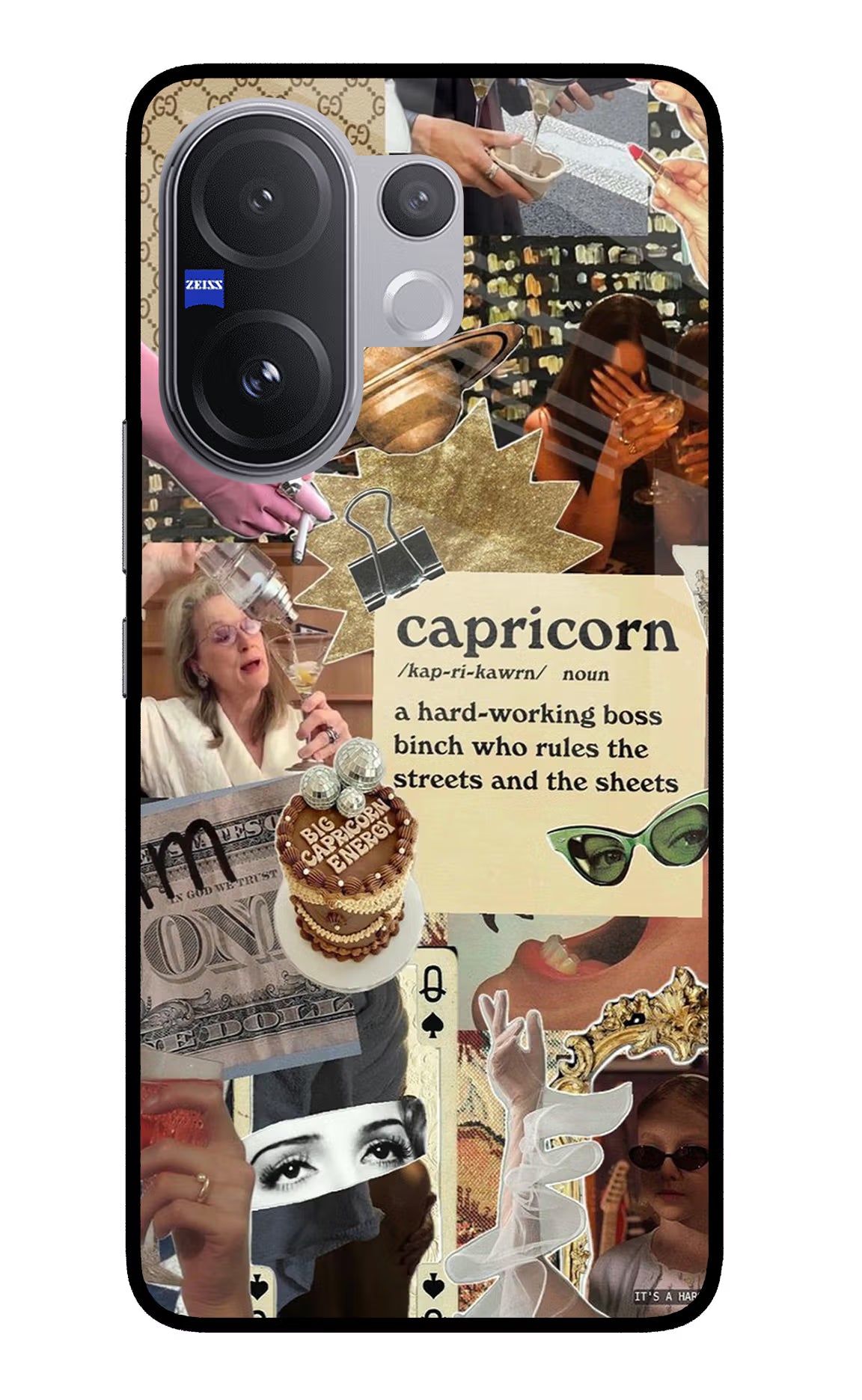 Capricorn Zodiac Vivo V60 5G Back Cover - Capricorn Zodiac Vivo V60 5G Glass Case Back Cover by Casekaro Capricorn Zodiac Vivo V60 5G Glass Case Back Cover by Casekaro