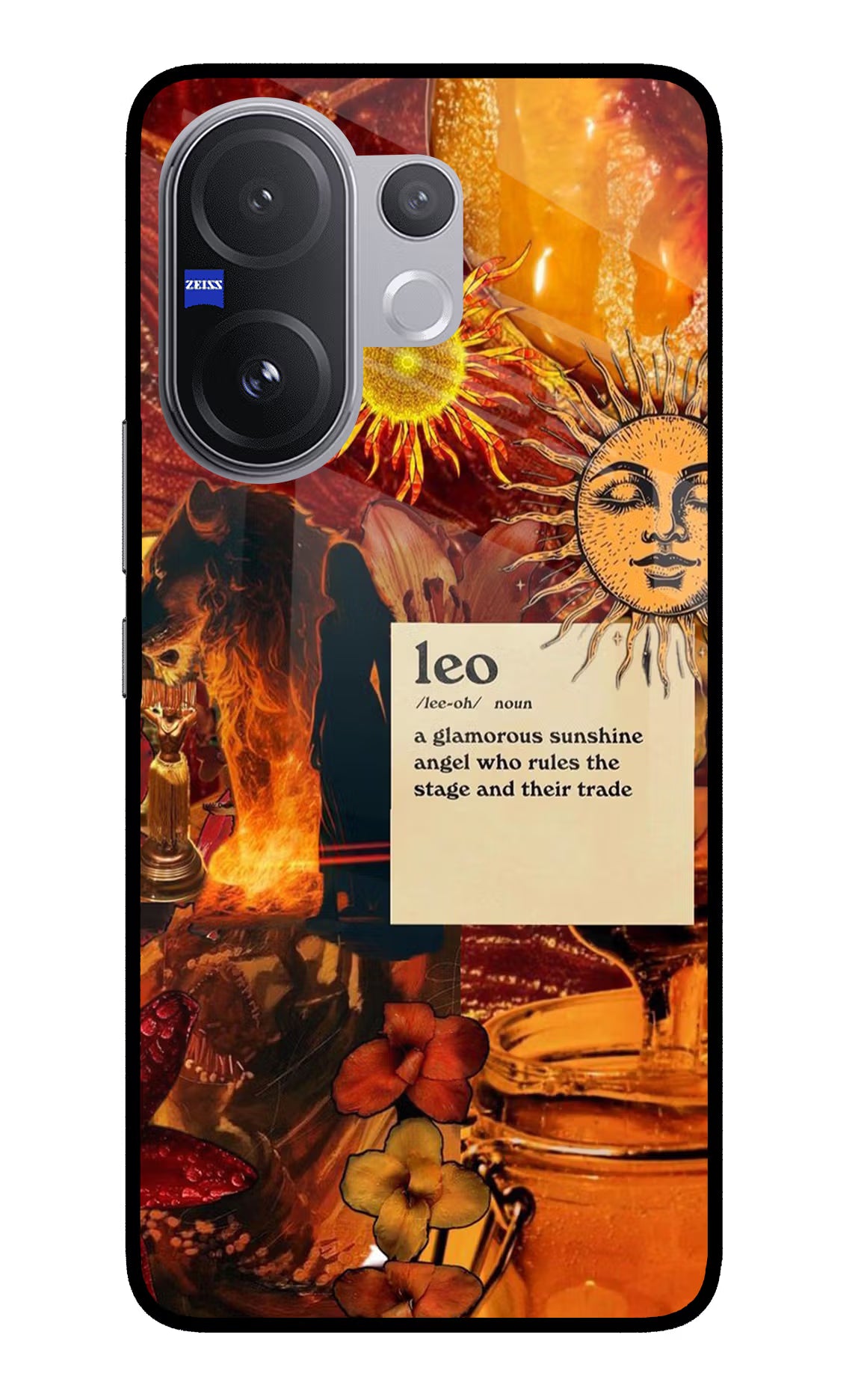 Leo Zodiac Vivo V60 5G Back Cover - Leo Zodiac Vivo V60 5G Glass Case Back Cover by Casekaro Leo Zodiac Vivo V60 5G Glass Case Back Cover by Casekaro