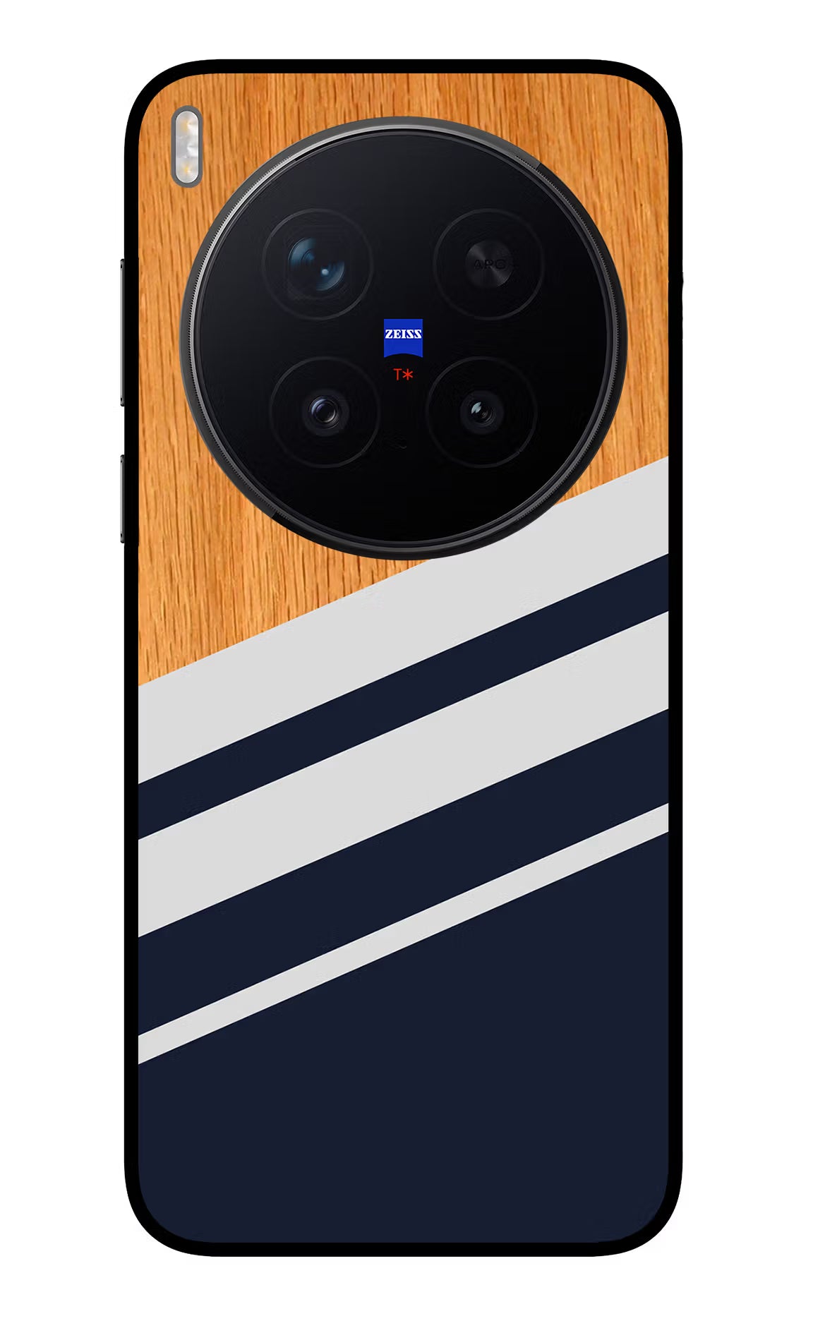 Blue and white wooden Vivo X300 Pro Glass Case - Blue and white wooden Vivo X300 Pro Glass Case Blue and white wooden Vivo X300 Pro Glass Case