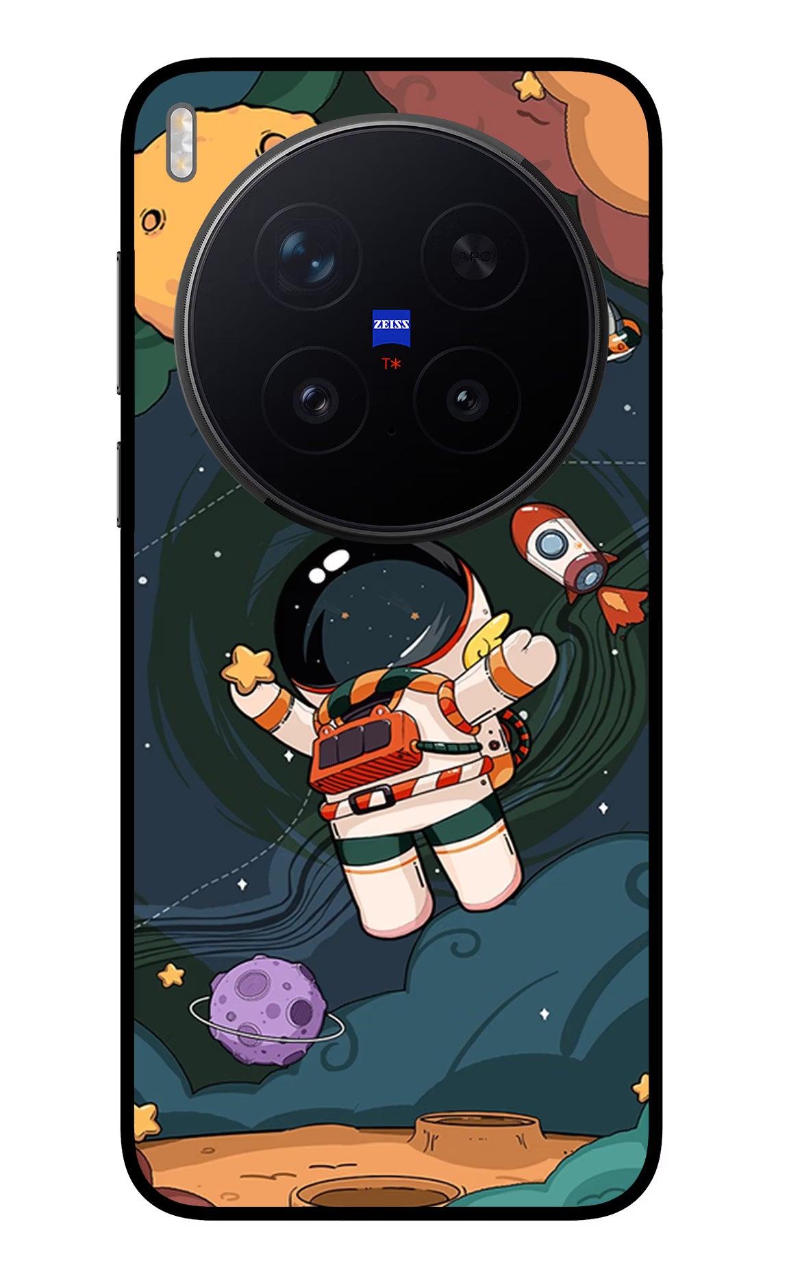 Cartoon Astronaut Vivo X300 Pro Glass Case - Cartoon Astronaut Vivo X300 Pro Glass Case Cartoon Astronaut Vivo X300 Pro Glass Case