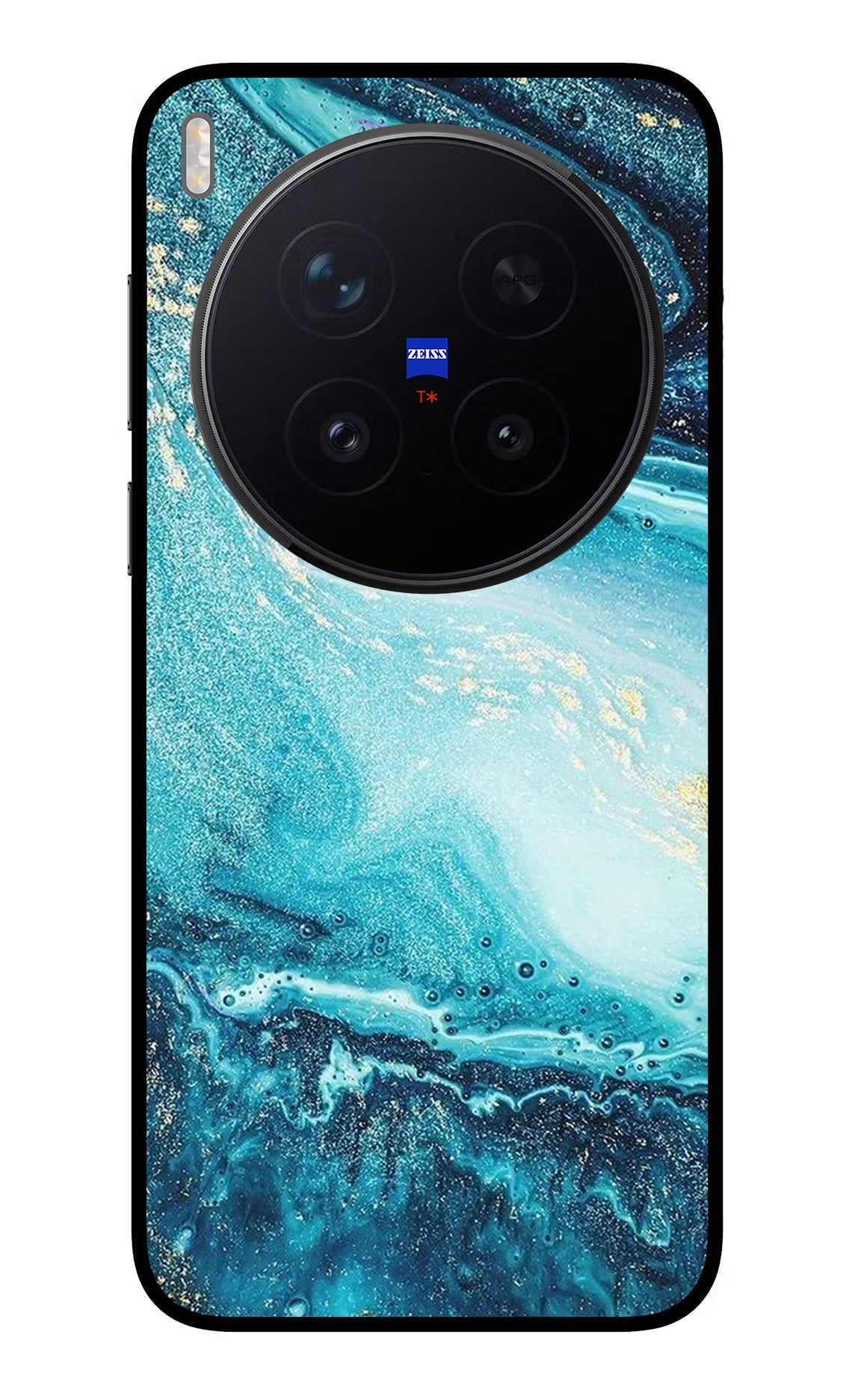 Blue Glitter Marble Vivo X300 Pro Back Cover - Blue Glitter Marble Vivo X300 Pro Glass Case Back Cover by Casekaro Blue Glitter Marble Vivo X300 Pro Glass Case Back Cover by Casekaro