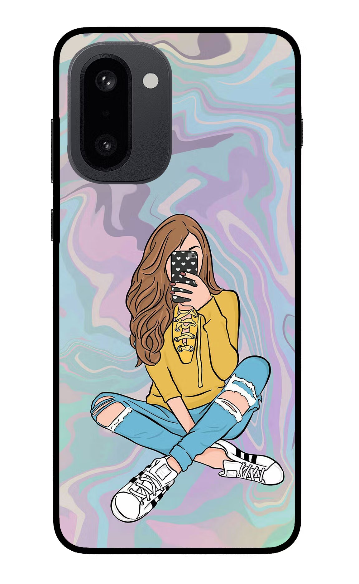 Selfie Girl OnePlus 15R Back Cover - Selfie Girl OnePlus 15R Glass Case Back Cover by Casekaro Selfie Girl OnePlus 15R Glass Case Back Cover by Casekaro