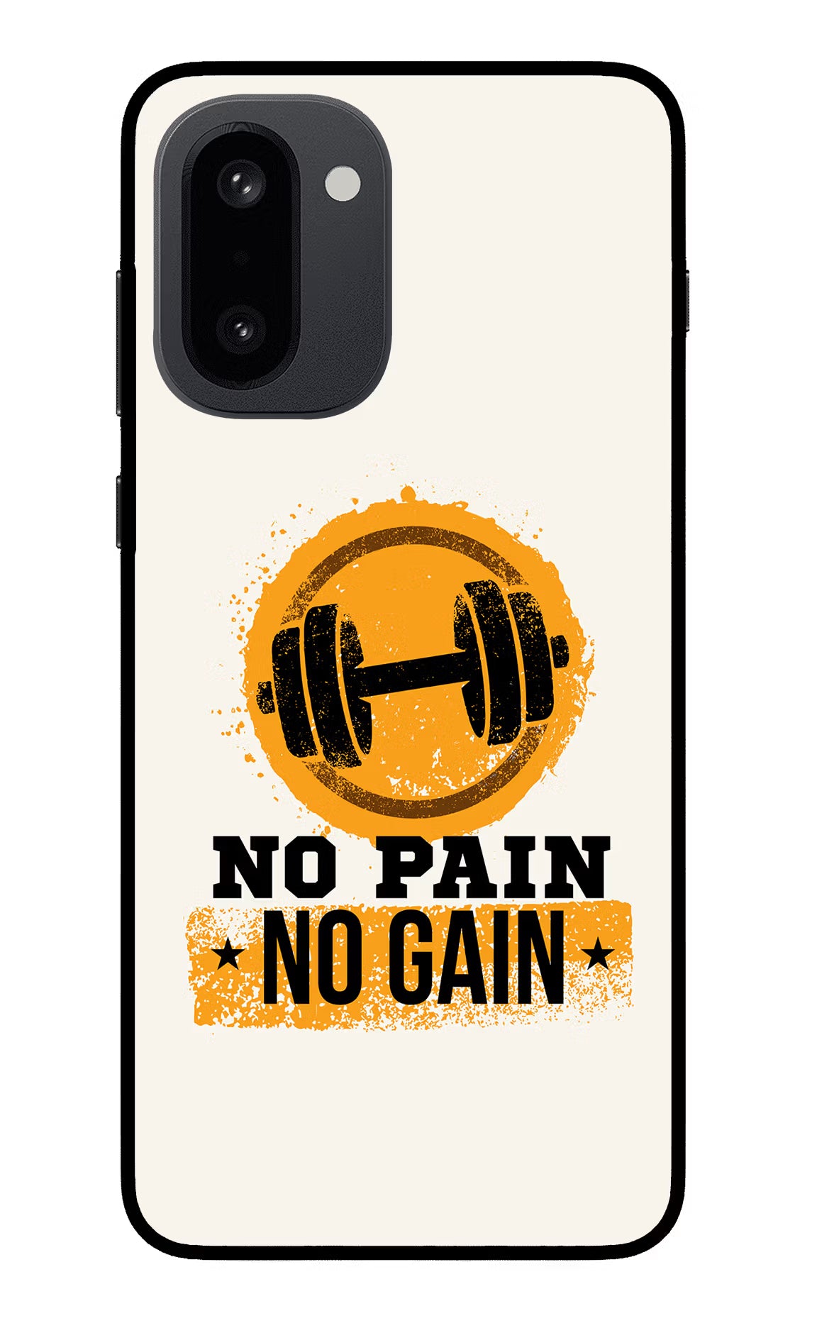 No Pain No Gain OnePlus 15R Back Cover - No Pain No Gain OnePlus 15R Glass Case Back Cover by Casekaro No Pain No Gain OnePlus 15R Glass Case Back Cover by Casekaro