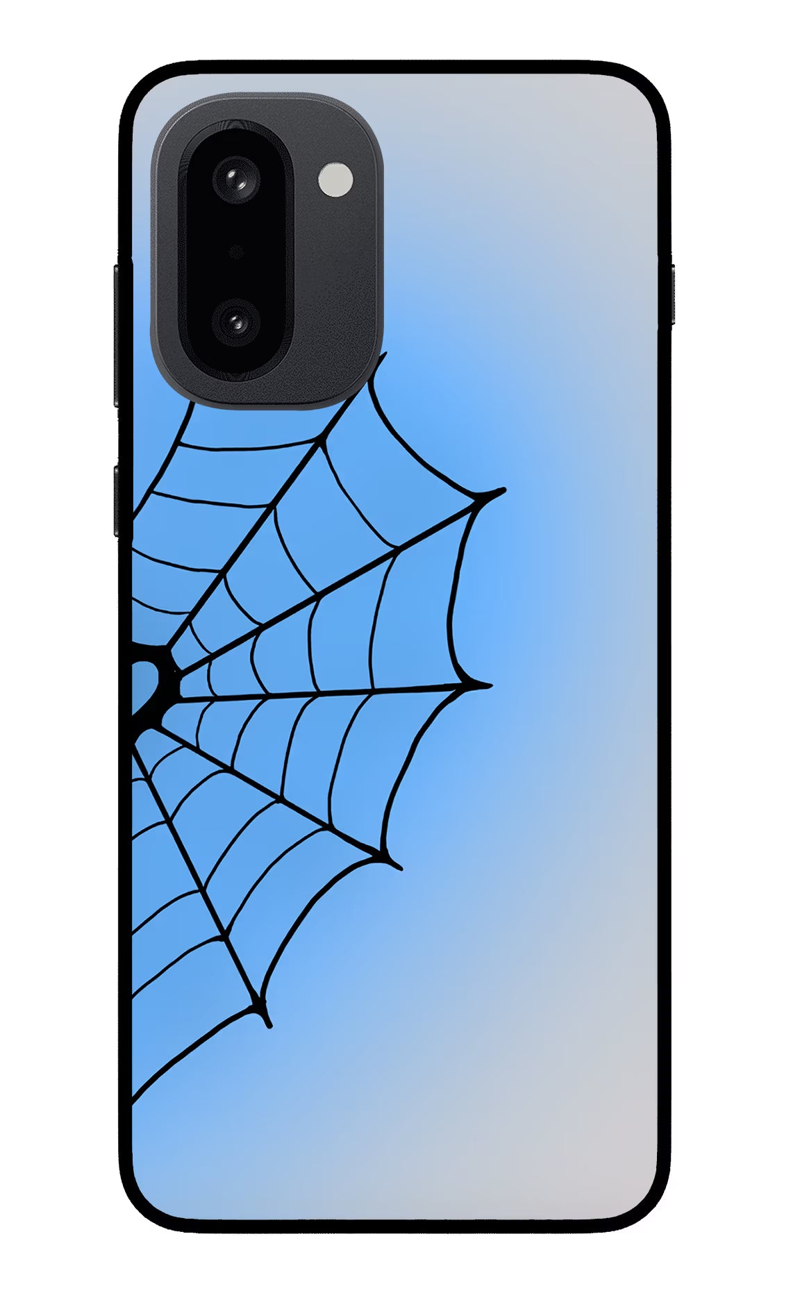 Blue Web OnePlus 15R Back Cover - Blue Web OnePlus 15R Glass Case Back Cover by Casekaro Blue Web OnePlus 15R Glass Case Back Cover by Casekaro