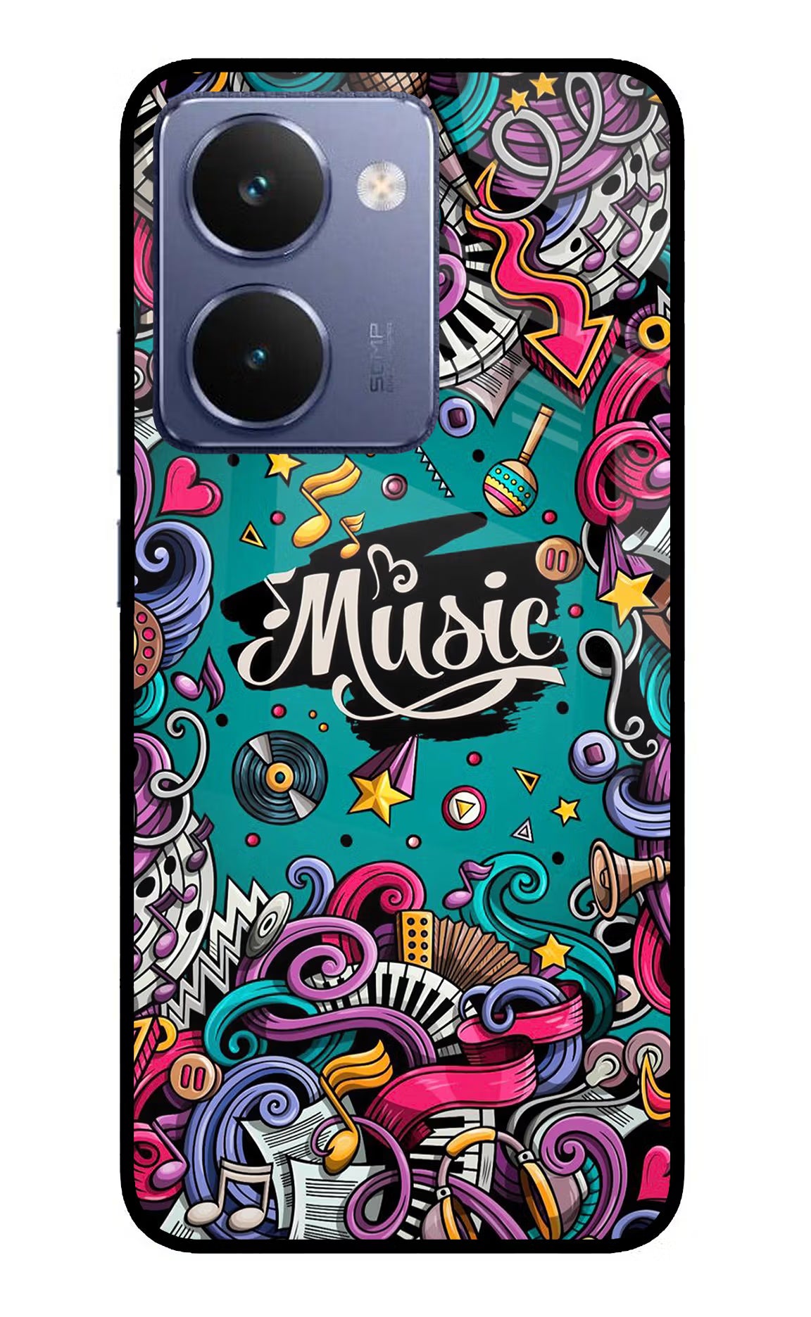 Music Graffiti Realme P3 Ultra 5G Glass Case - Music Graffiti Realme P3 Ultra 5G Glass Case Music Graffiti Realme P3 Ultra 5G Glass Case