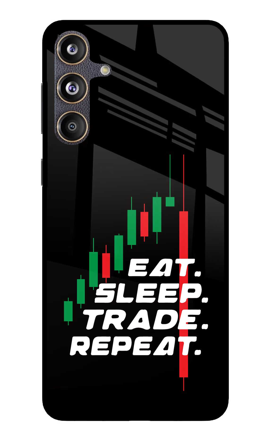 Eat Sleep Trade Repeat Samsung F55 5G Glass Case - Eat Sleep Trade Repeat Samsung F55 5G Glass Case Eat Sleep Trade Repeat Samsung F55 5G Glass Case