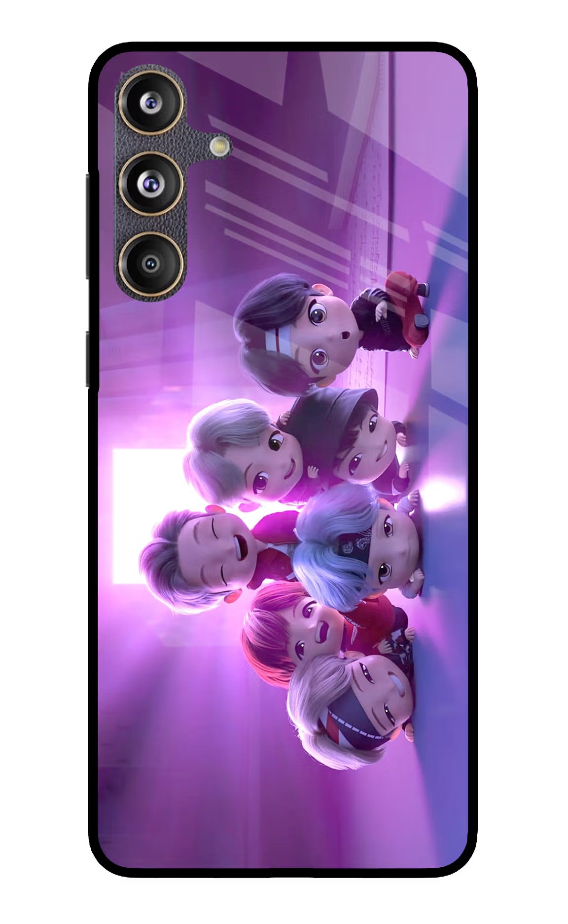 BTS Chibi Samsung F55 5G Glass Case - BTS Chibi Samsung F55 5G Glass Case BTS Chibi Samsung F55 5G Glass Case