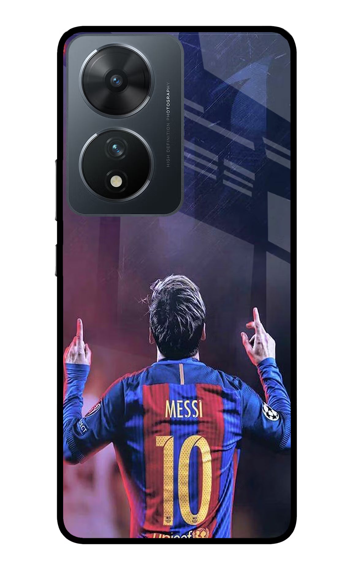 Messi Vivo T2 5G Back Cover - Messi Vivo T2 5G Glass Case Back Cover by Casekaro Messi Vivo T2 5G Glass Case Back Cover by Casekaro