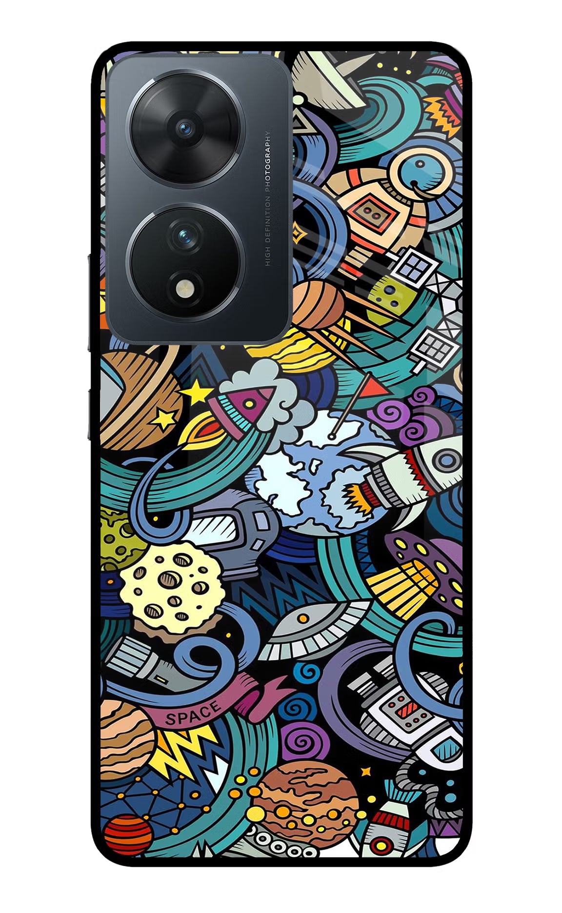 Space Abstract Vivo T2 5G Back Cover - Space Abstract Vivo T2 5G Glass Case Back Cover by Casekaro Space Abstract Vivo T2 5G Glass Case Back Cover by Casekaro