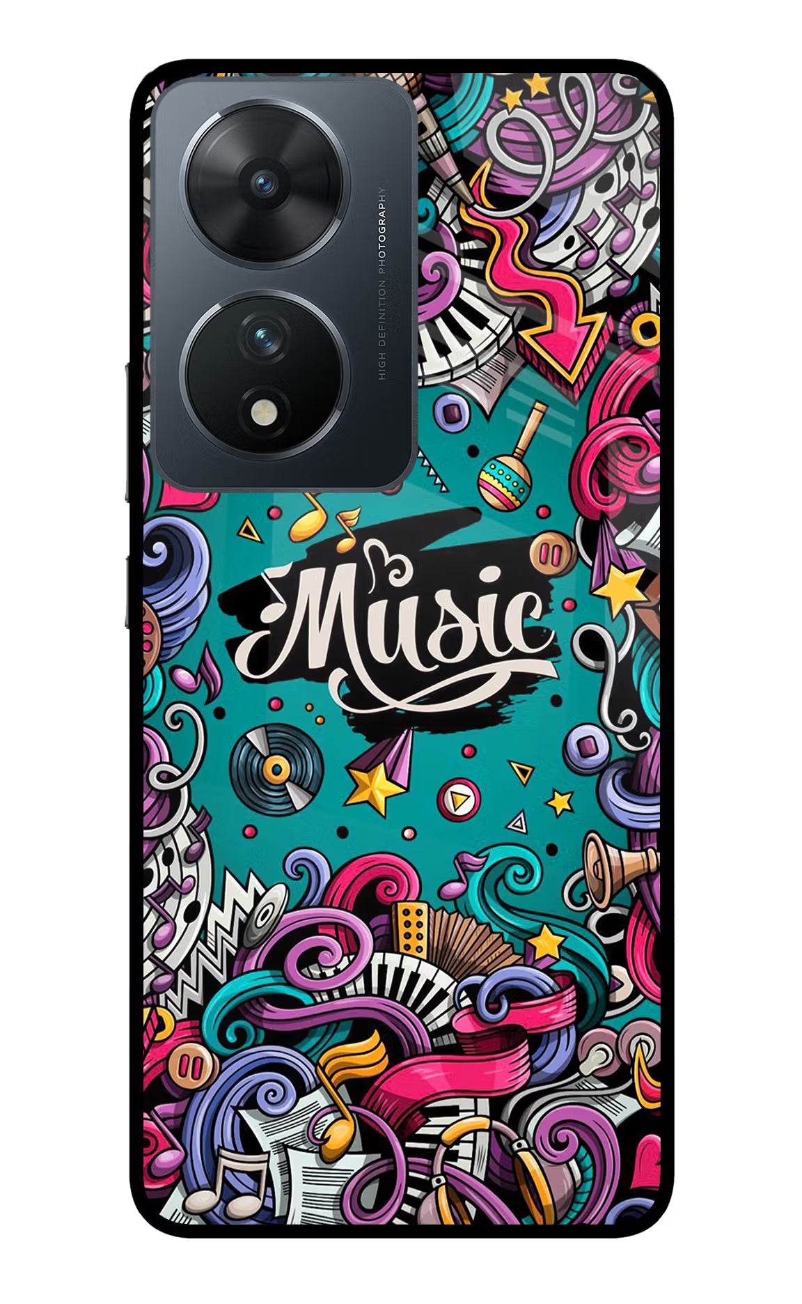 Music Graffiti Vivo T2 5G Glass Case - Music Graffiti Vivo T2 5G Glass Case Music Graffiti Vivo T2 5G Glass Case