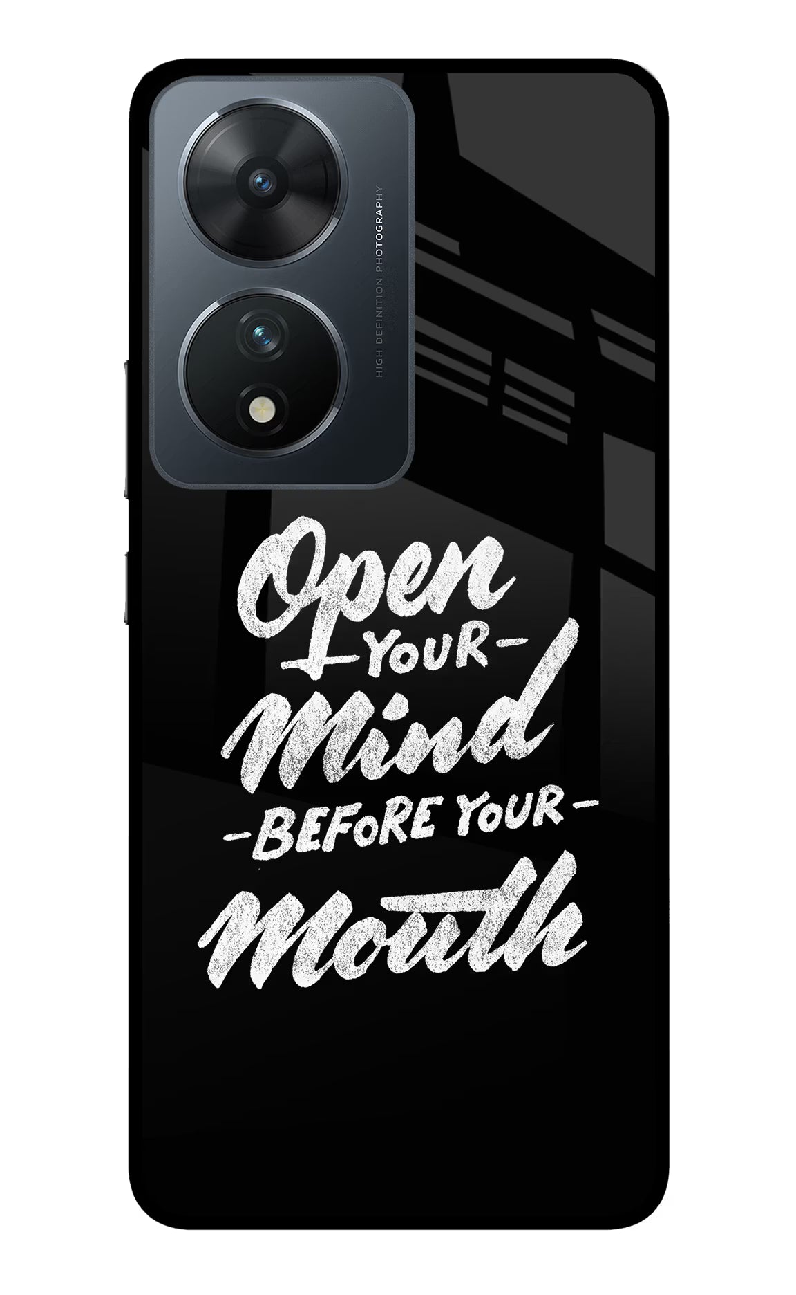 Open Your Mind Before Your Mouth Vivo T2 5G Back Cover - Open Your Mind Before Your Mouth Vivo T2 5G Glass Case Back Cover by Casekaro Open Your Mind Before Your Mouth Vivo T2 5G Glass Case Back Cover by Casekaro