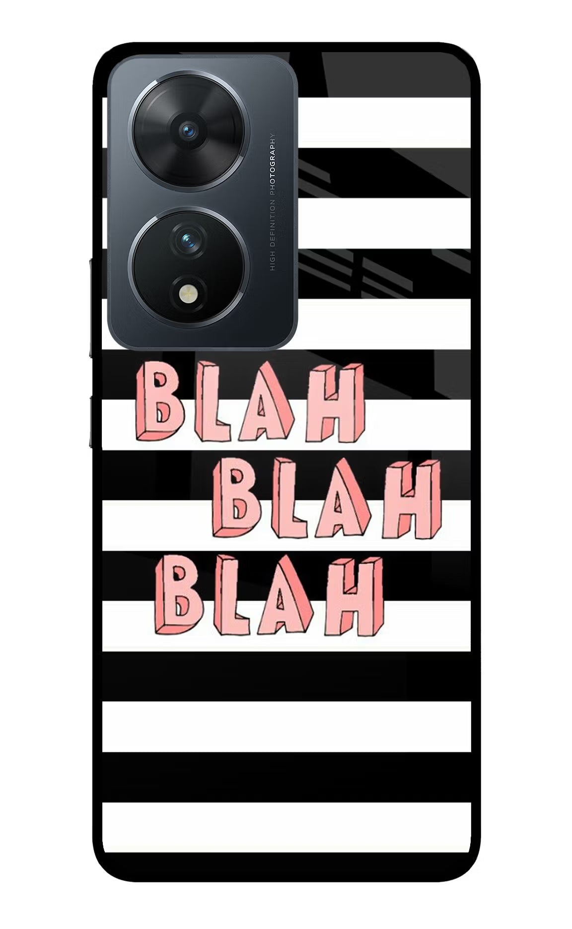Blah Blah Blah Vivo T2 5G Back Cover - Blah Blah Blah Vivo T2 5G Glass Case Back Cover by Casekaro Blah Blah Blah Vivo T2 5G Glass Case Back Cover by Casekaro