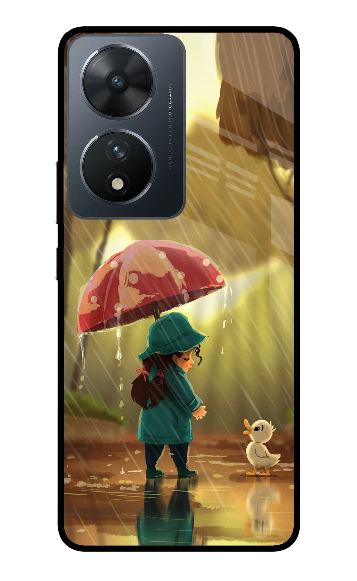 Rainy Day Vivo T2 5G Back Cover - Rainy Day Vivo T2 5G Glass Case Back Cover by Casekaro Rainy Day Vivo T2 5G Glass Case Back Cover by Casekaro