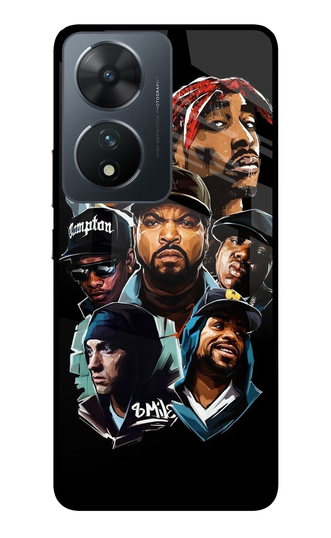 Rappers Vivo T2 5G Back Cover - Rappers Vivo T2 5G Glass Case Back Cover by Casekaro Rappers Vivo T2 5G Glass Case Back Cover by Casekaro