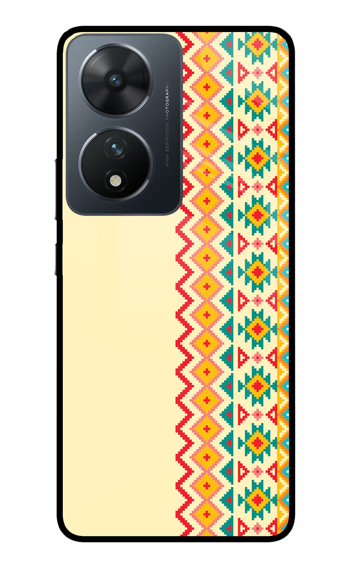 Ethnic Seamless Vivo T2 5G Back Cover - Ethnic Seamless Vivo T2 5G Glass Case Back Cover by Casekaro Ethnic Seamless Vivo T2 5G Glass Case Back Cover by Casekaro
