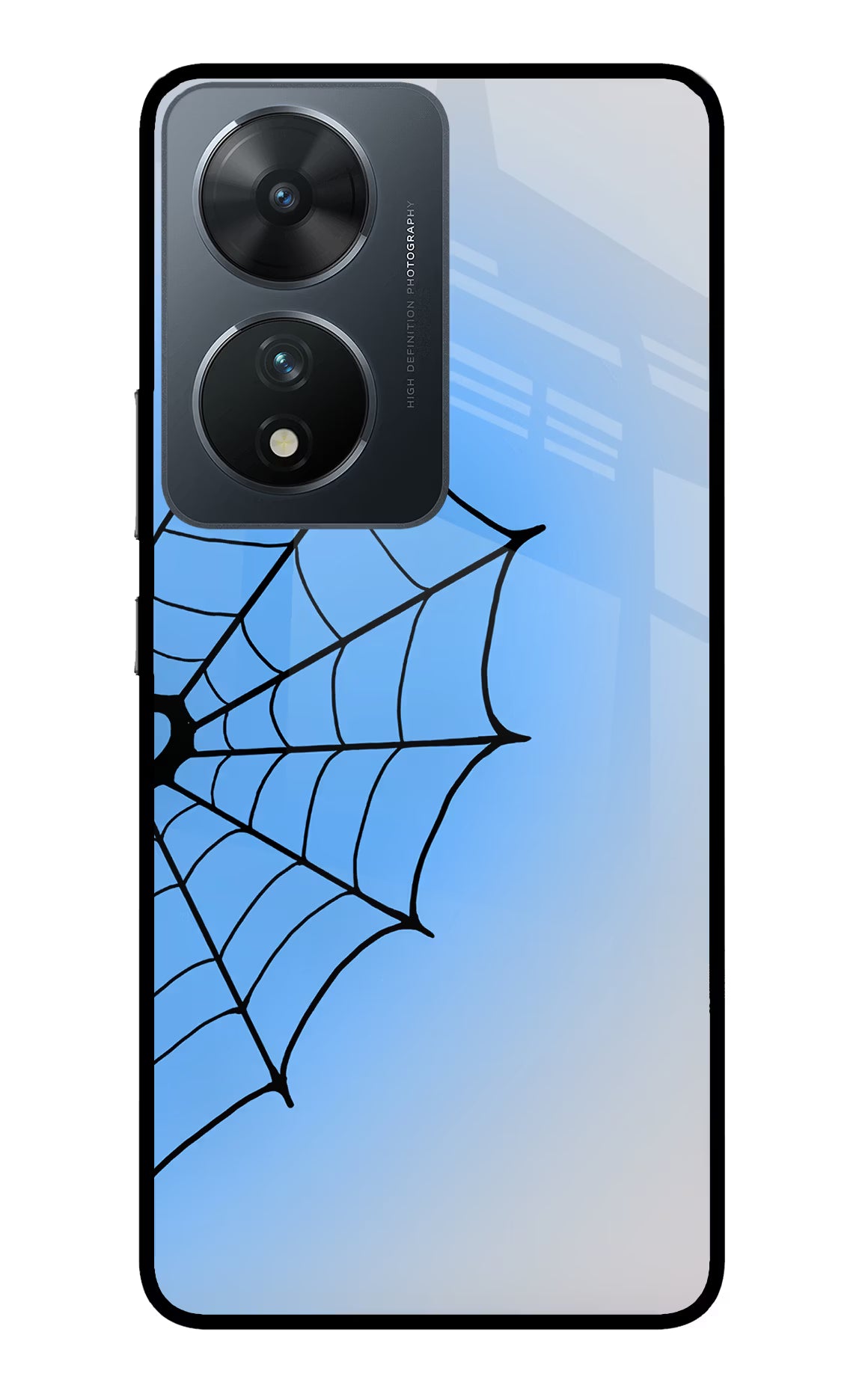 Blue Web Vivo T2 5G Glass Case - Blue Web Vivo T2 5G Glass Case Blue Web Vivo T2 5G Glass Case