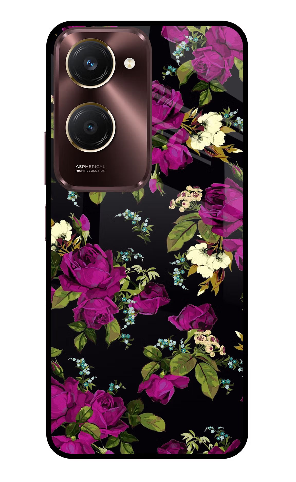 Flowers Vivo Y28s 5G Glass Case - Flowers Vivo Y28s 5G Glass Case Flowers Vivo Y28s 5G Glass Case