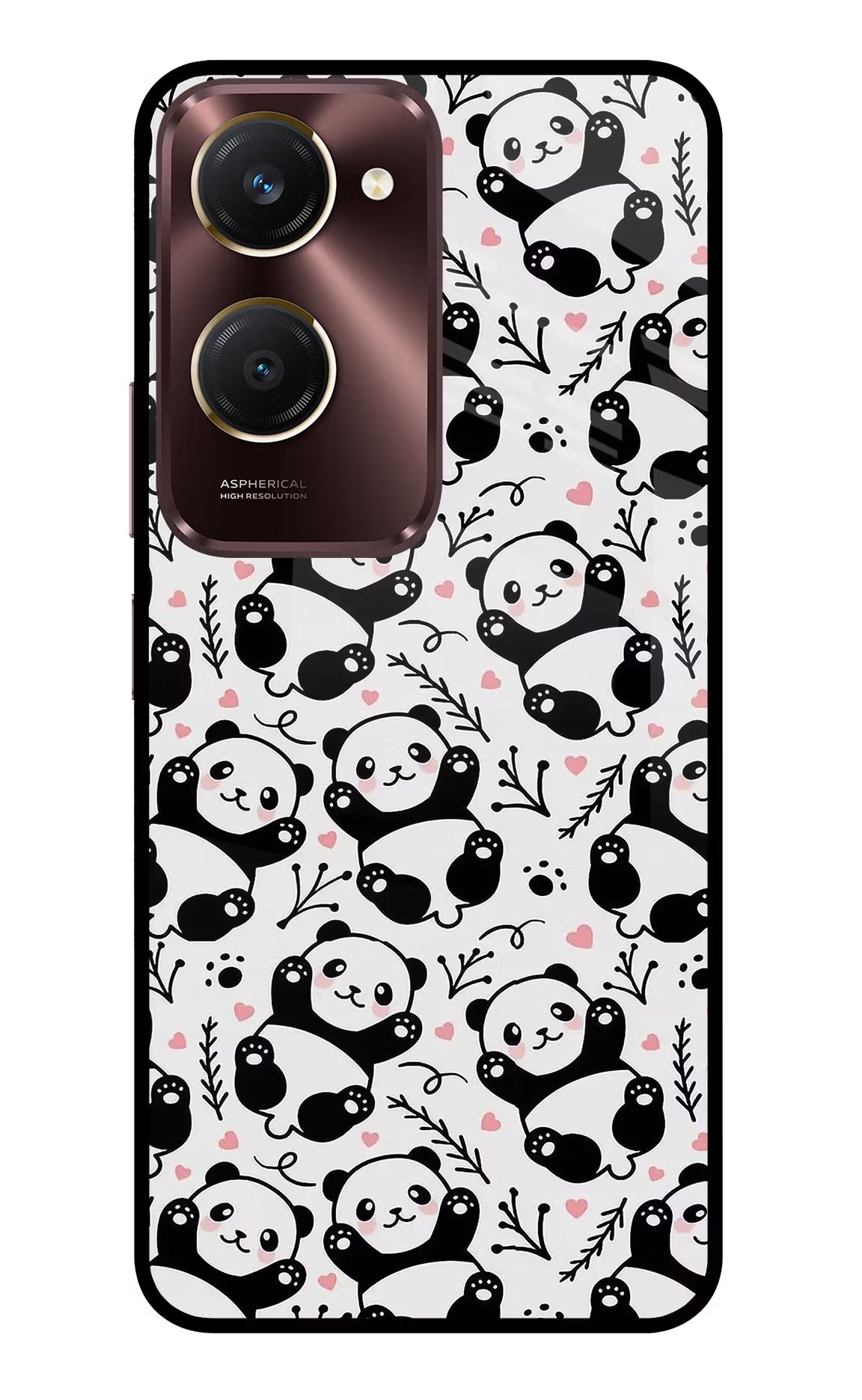 Cute Panda Vivo Y28s 5G Glass Case - Cute Panda Vivo Y28s 5G Glass Case Cute Panda Vivo Y28s 5G Glass Case