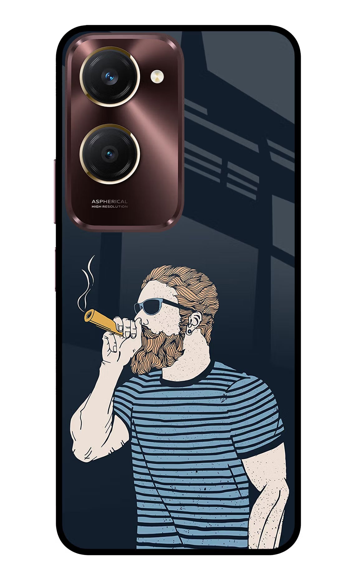 Smoking Vivo Y28s 5G Glass Case - Smoking Vivo Y28s 5G Glass Case Smoking Vivo Y28s 5G Glass Case