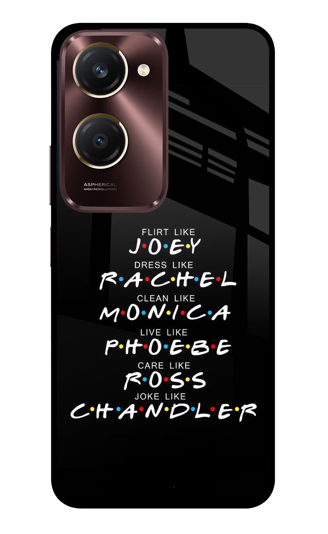 FRIENDS Character Vivo Y28s 5G Glass Case - FRIENDS Character Vivo Y28s 5G Glass Case FRIENDS Character Vivo Y28s 5G Glass Case